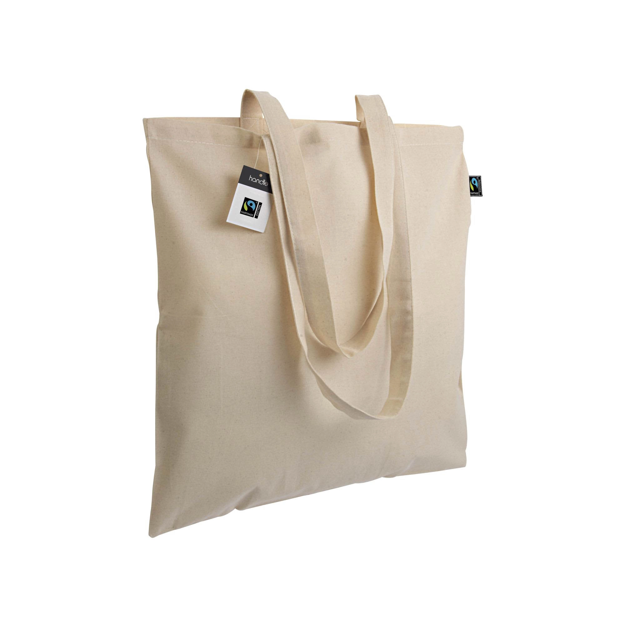 Immagine Shopper certificata Fairtrade® in cotone 140g/m2, manici lunghi