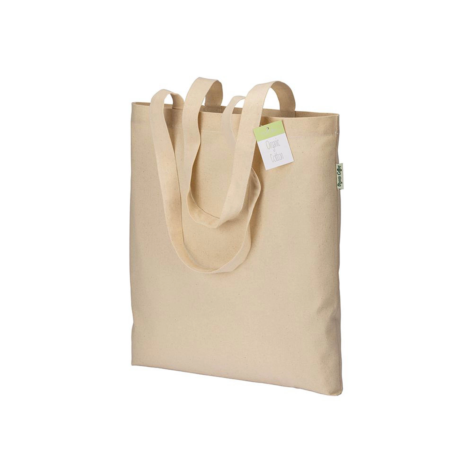 Immagine Shopper in cotone biologico 190 g/m2, manici lunghi