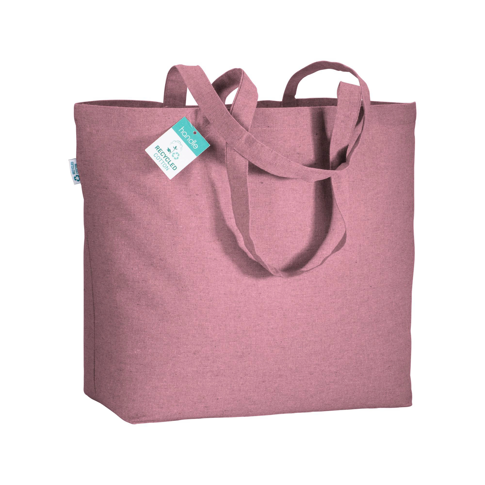 Immagine Shopper in cotone riciclato 190 g/m2 con soffietto alla base, manici lunghi