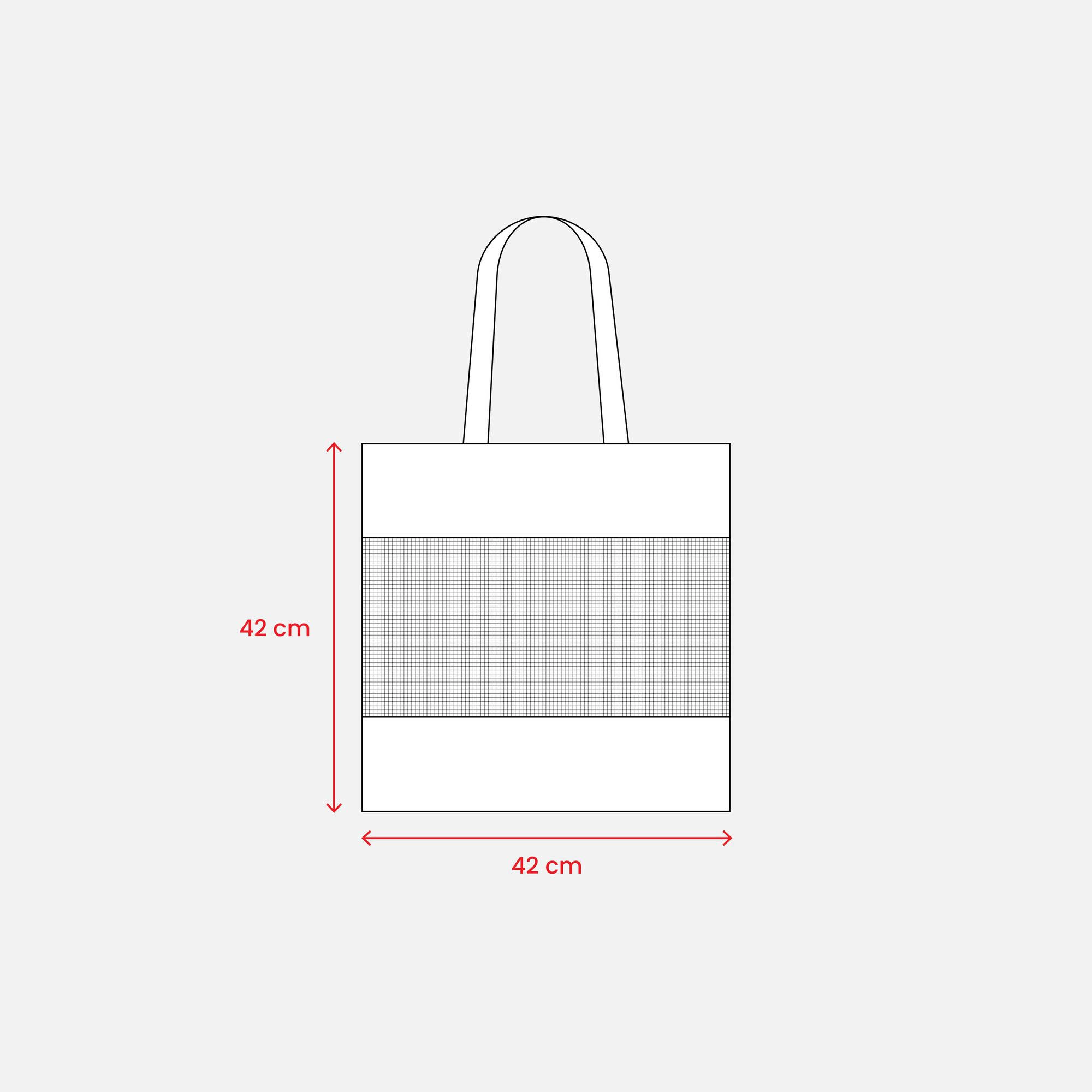 Immagine Shopper in cotone naturale da 135 g/m2 con rete, manici lunghi