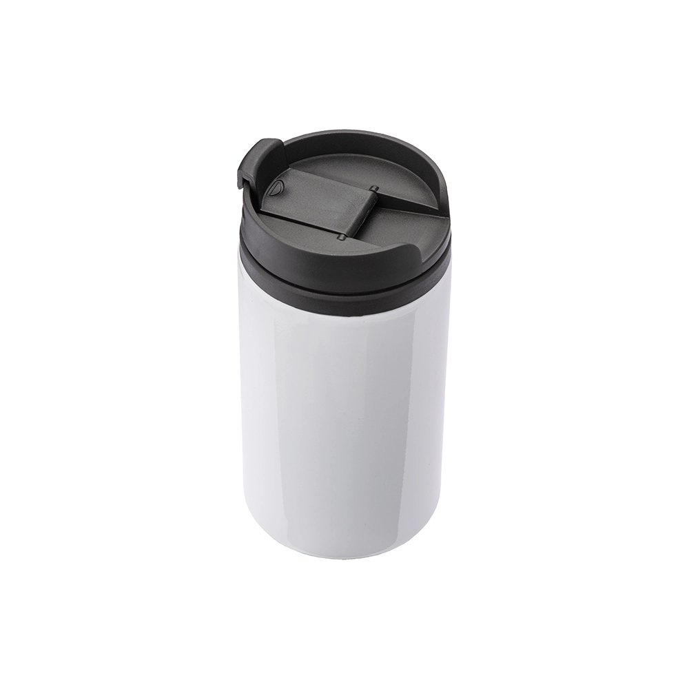 Immagine Tazza in metallo con interno, manico e tappo in plastica. Adatta per la stampa sublimatica