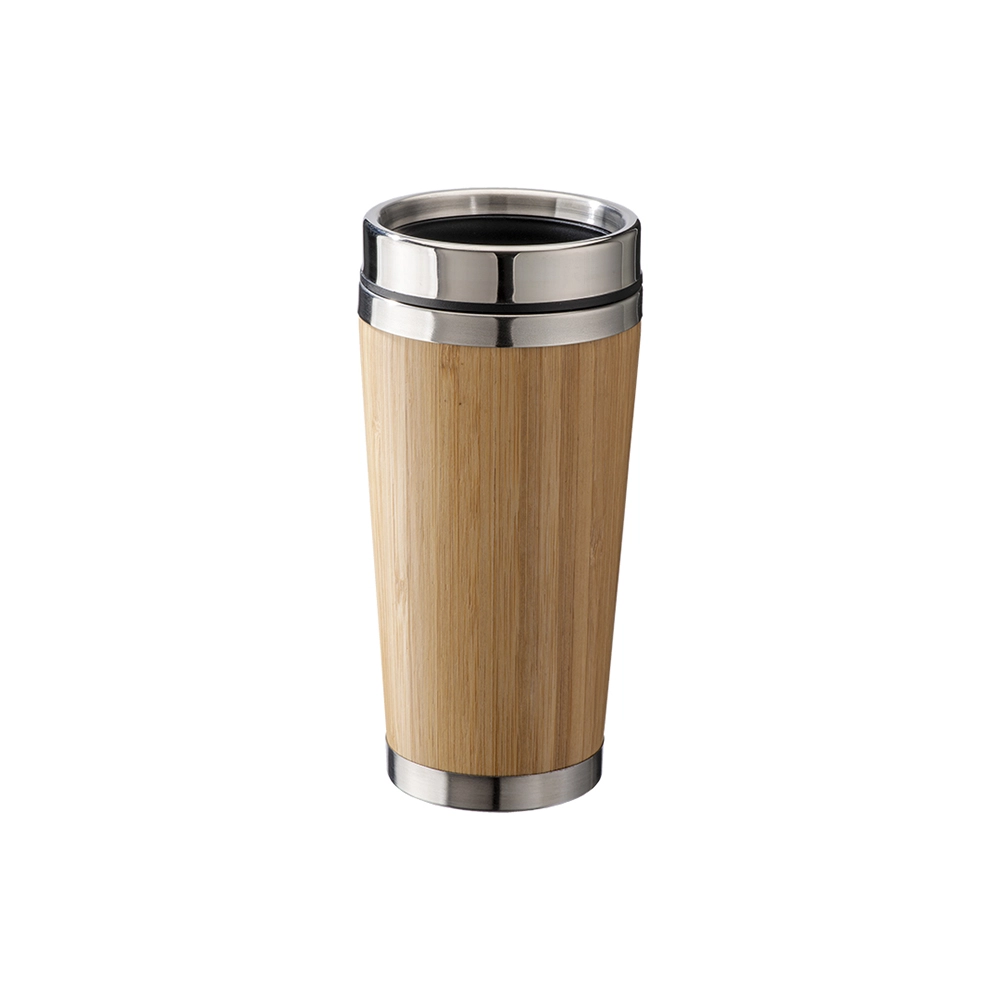 Immagine Tazza in acciaio inossidabile con rivestimento in bambú