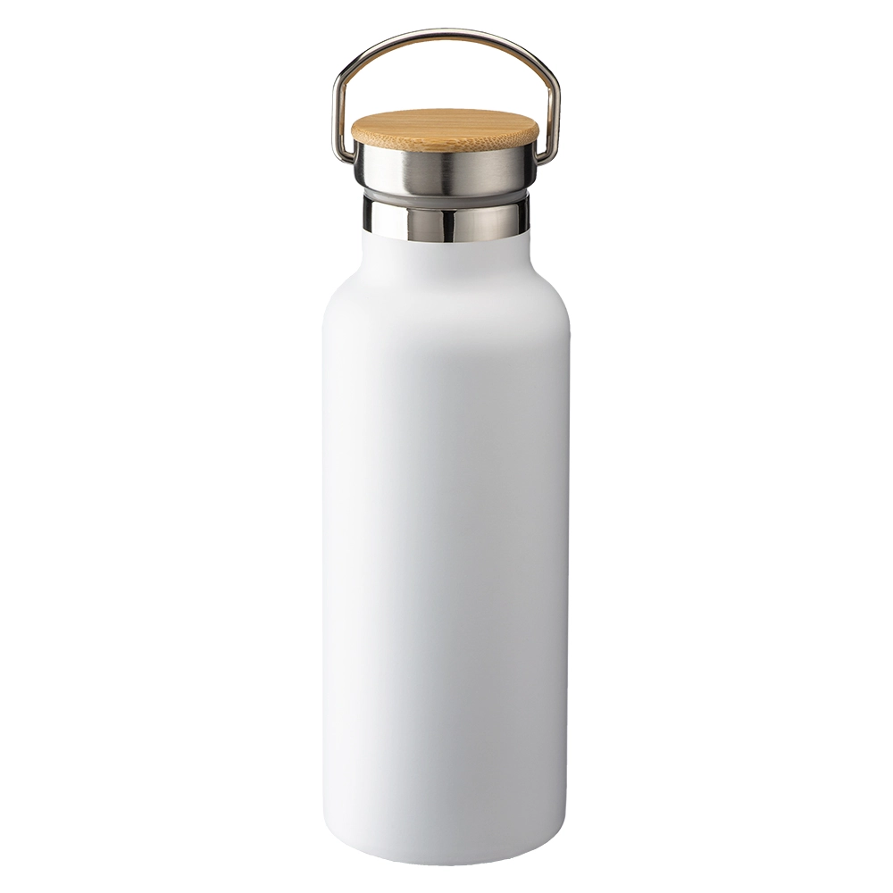 Immagine Thermos in acciaio inossidabile (500 ml) con doppia parete isolante e tappo in bambù