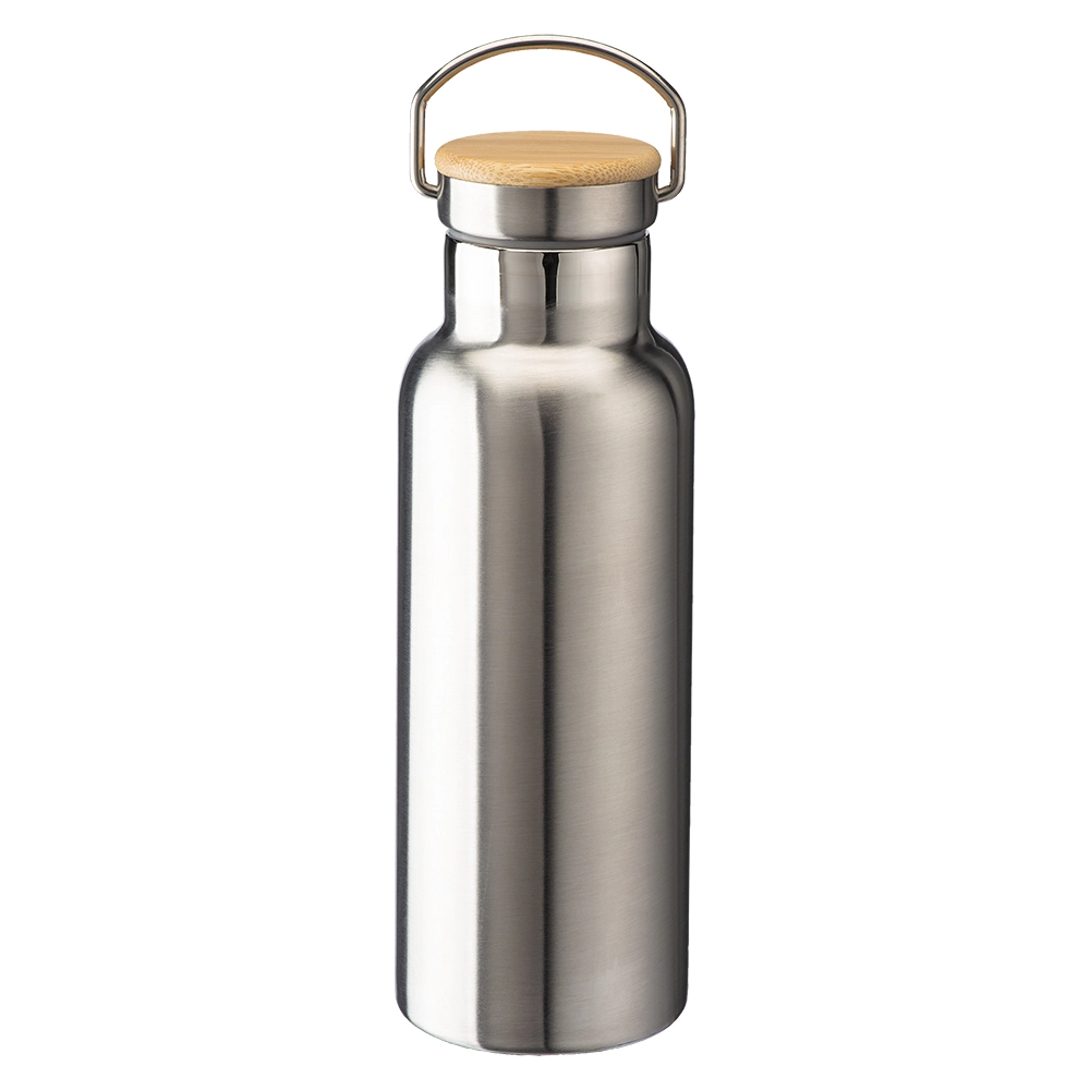 Immagine Thermos in acciaio inossidabile (500 ml) con doppia parete isolante e tappo in bambù