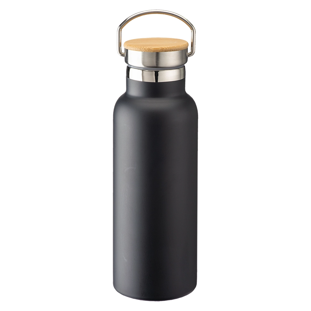 Immagine Thermos in acciaio inossidabile (500 ml) con doppia parete isolante e tappo in bambù