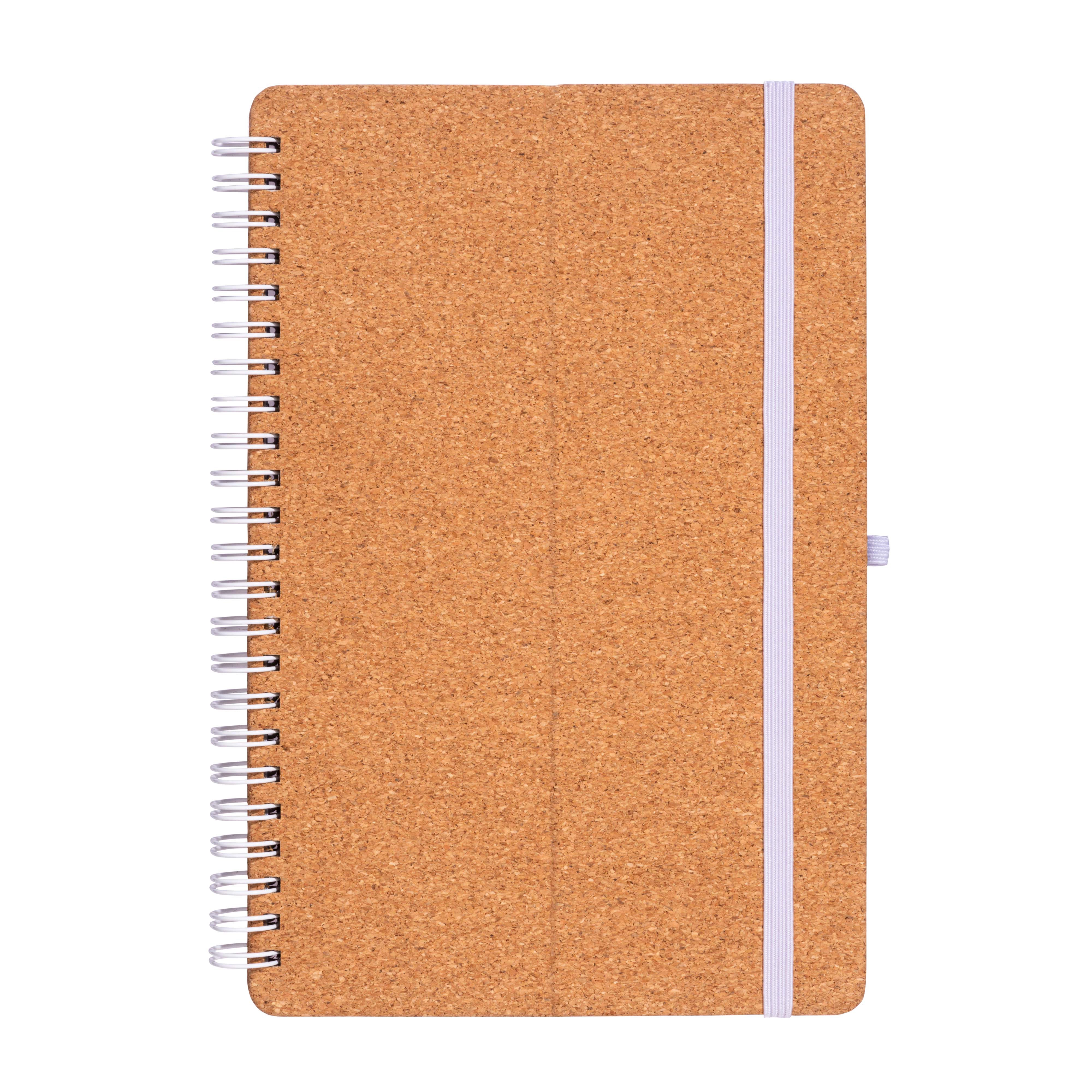 Immagine Quaderno ad anelli in sughero trasformabile in stand portacellulare.