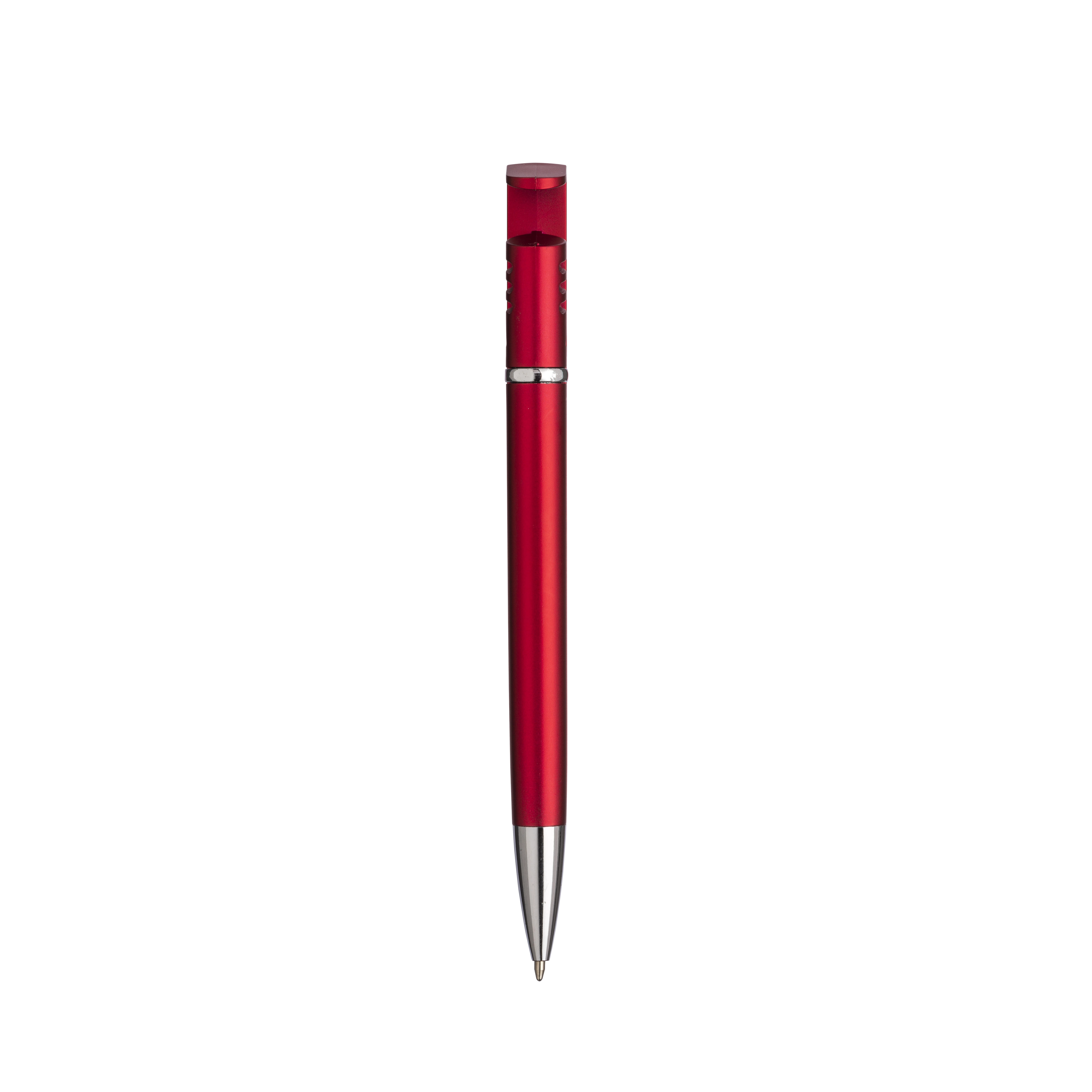 Immagine Penna twist in plastica con fusto metallizzato, stand portacellulare