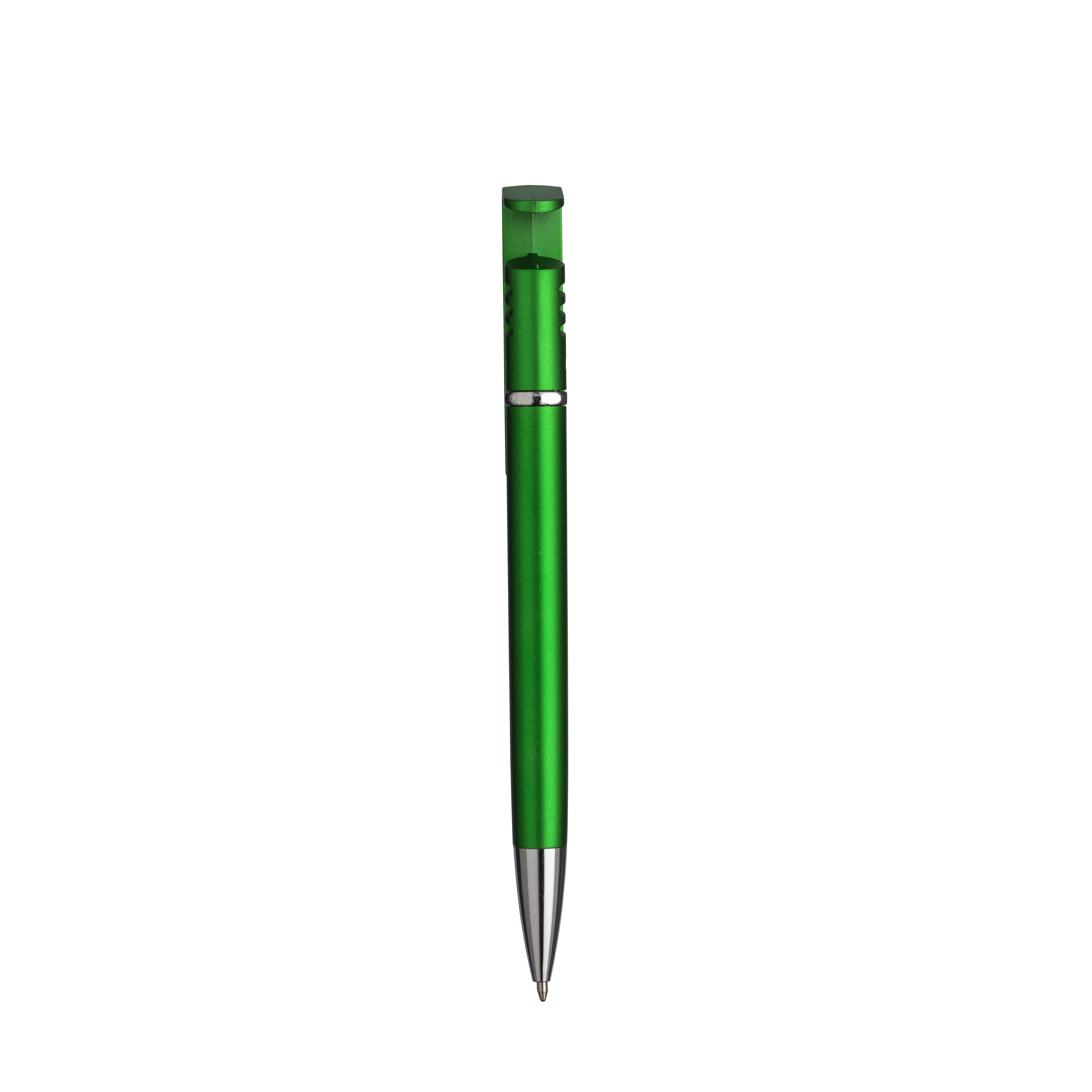 Immagine Penna twist in plastica con fusto metallizzato, stand portacellulare