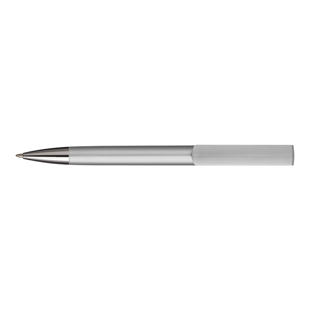 Immagine Penna twist in plastica con fusto metallizzato, stand portacellulare