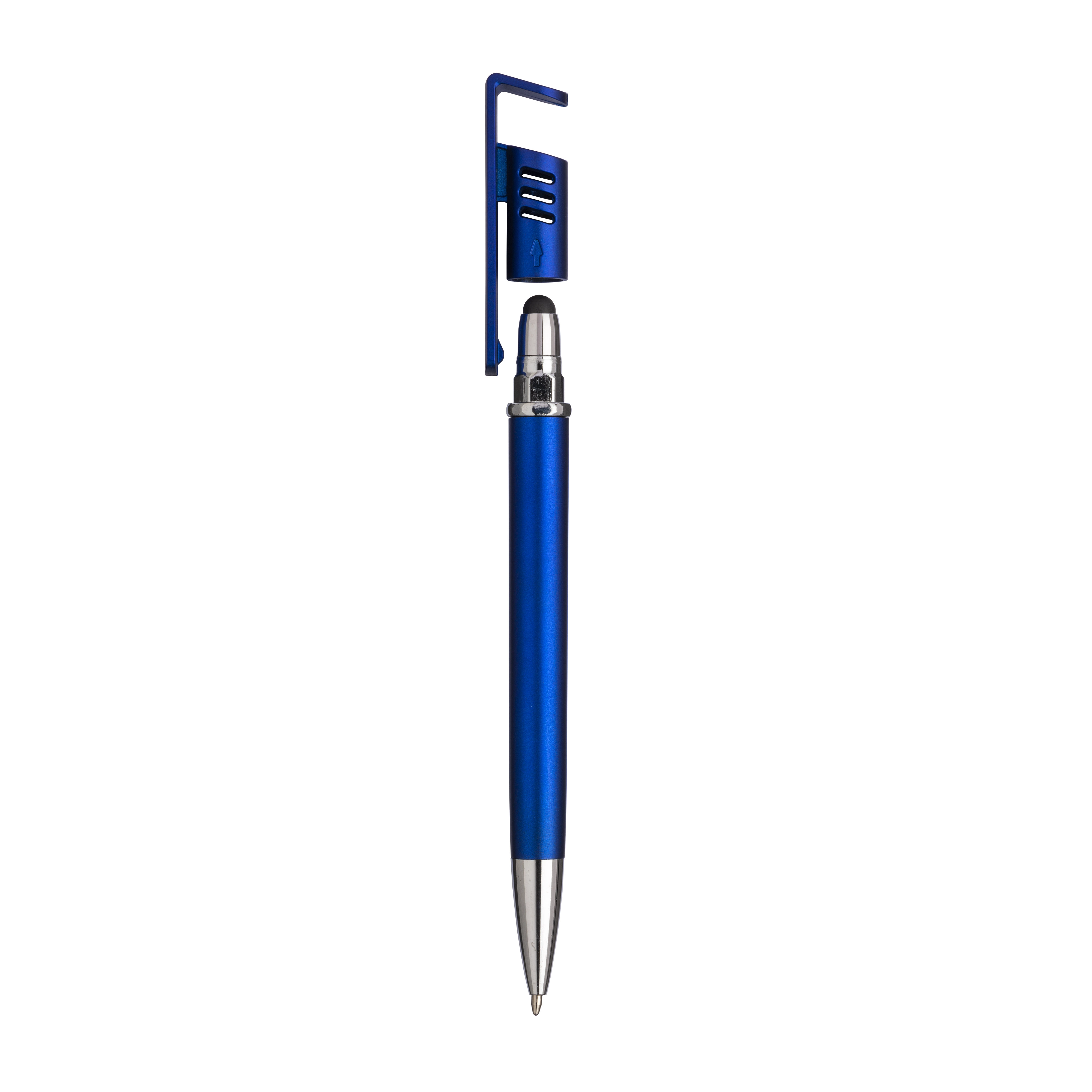 Immagine Penna twist in plastica con fusto metallizzato, stand portacellulare