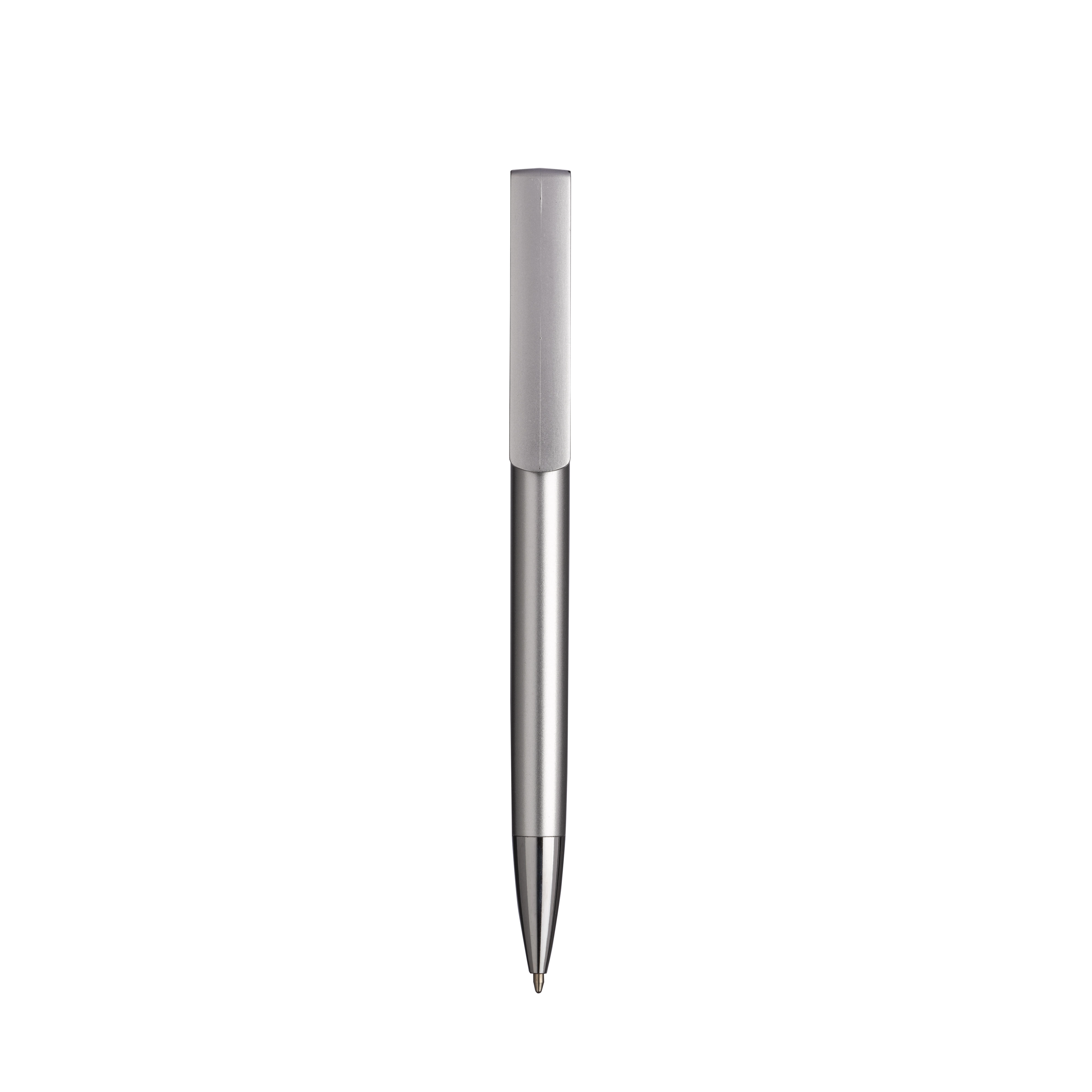 Immagine Penna twist in plastica con fusto metallizzato, stand portacellulare