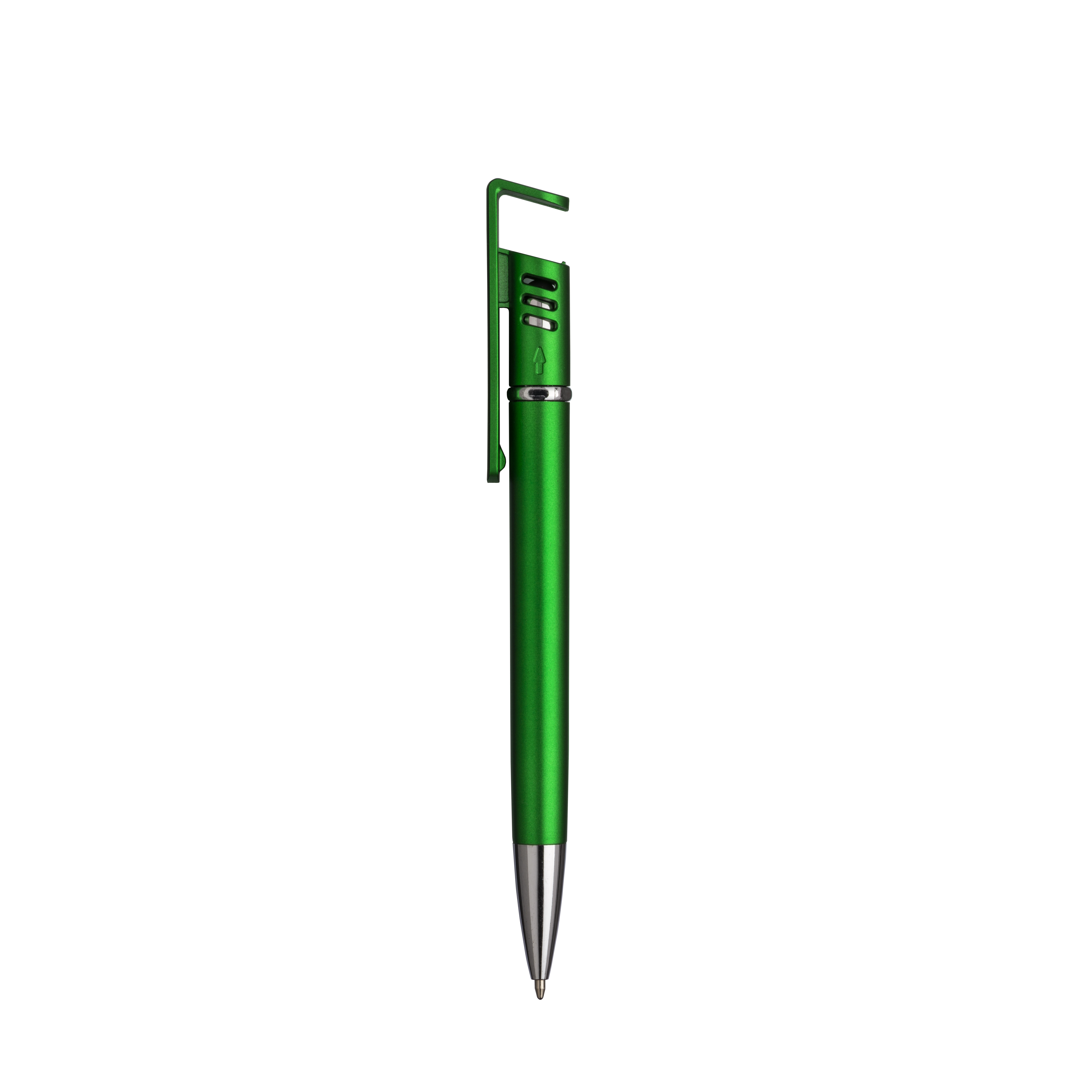 Immagine Penna twist in plastica con fusto metallizzato, stand portacellulare