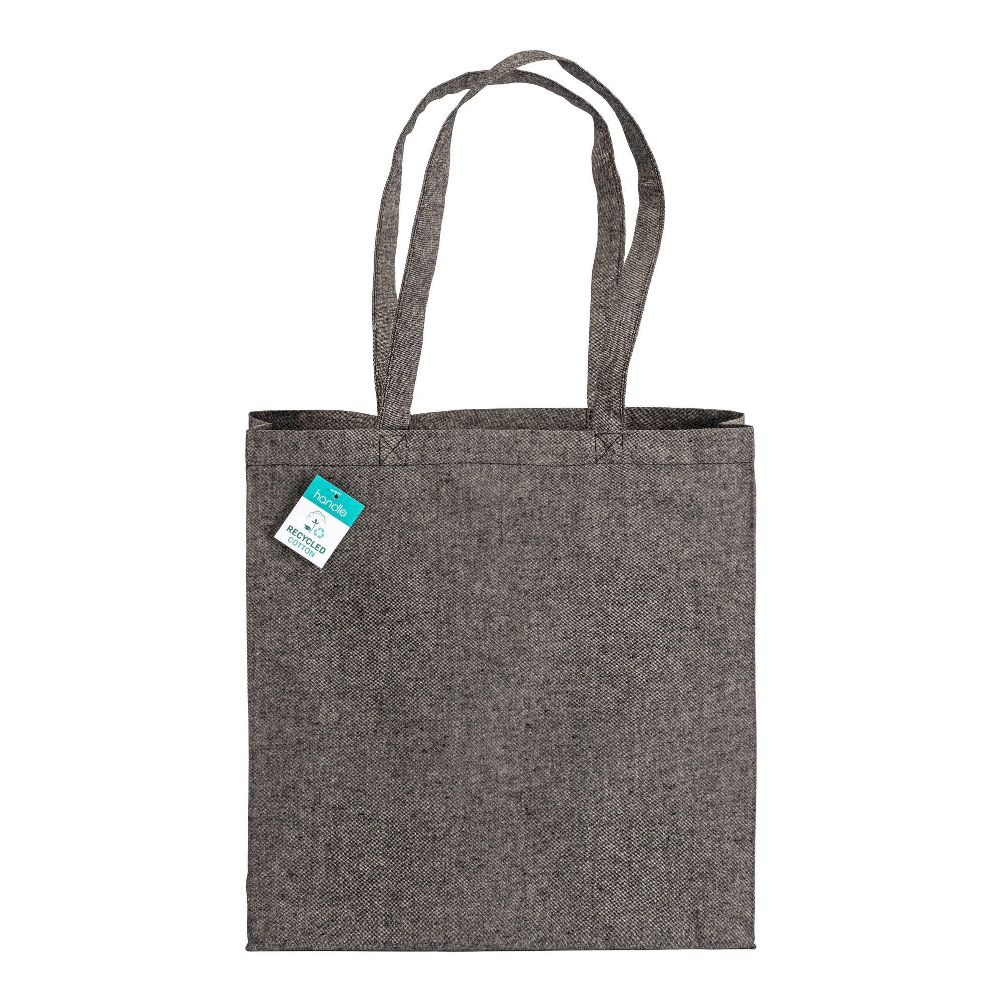 Immagine Shopper in cotone riciclato 190 g/m2, manici lunghi e soffietto