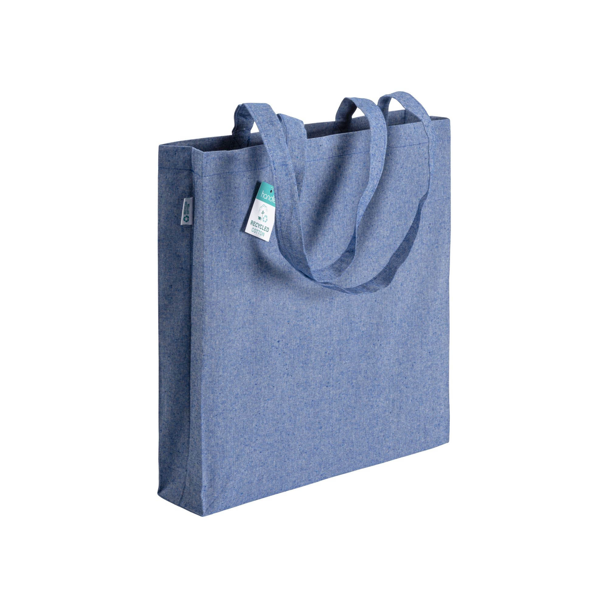 Immagine Shopper in cotone riciclato 190 g/m2, manici lunghi e soffietto