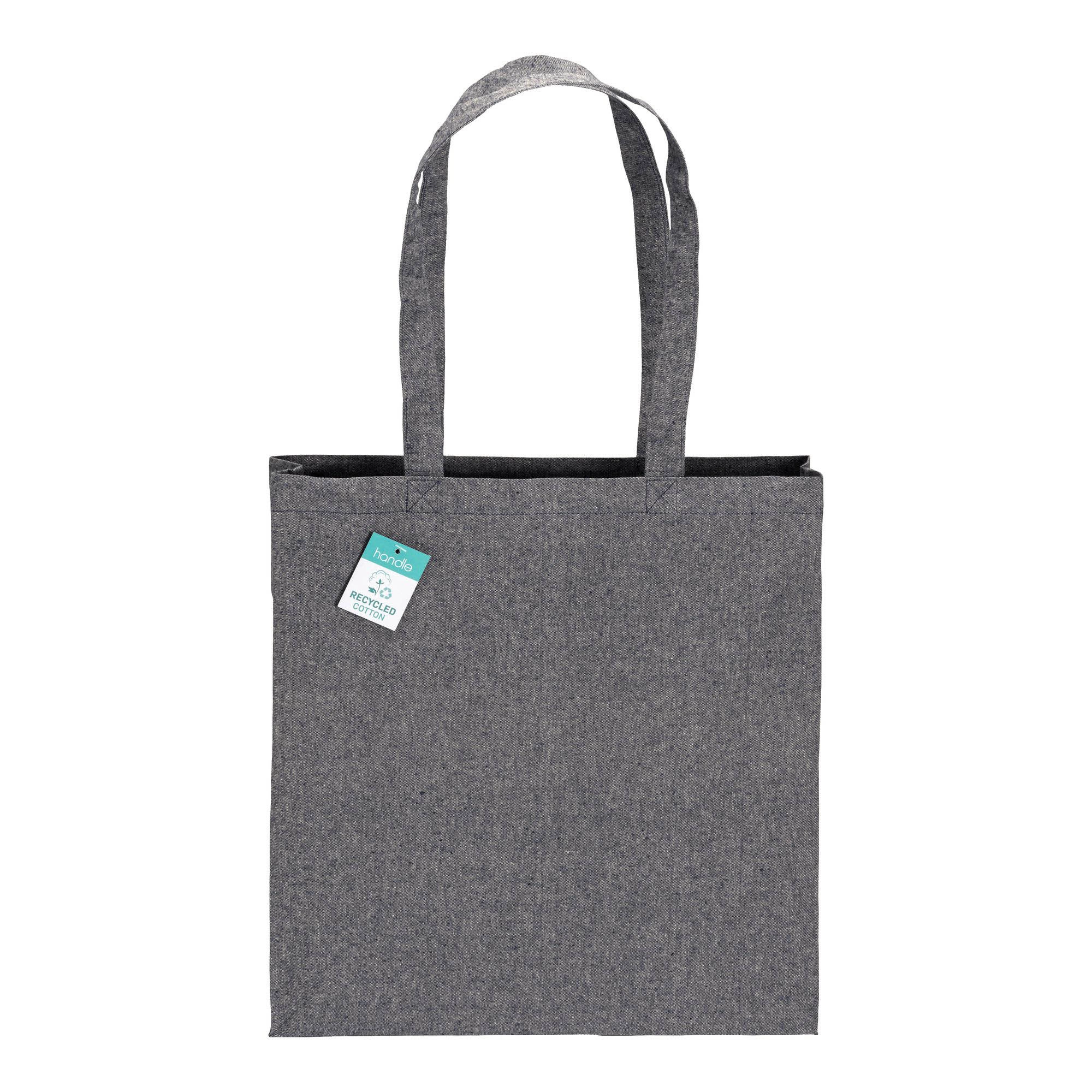 Immagine Shopper in cotone riciclato 190 g/m2, manici lunghi e soffietto