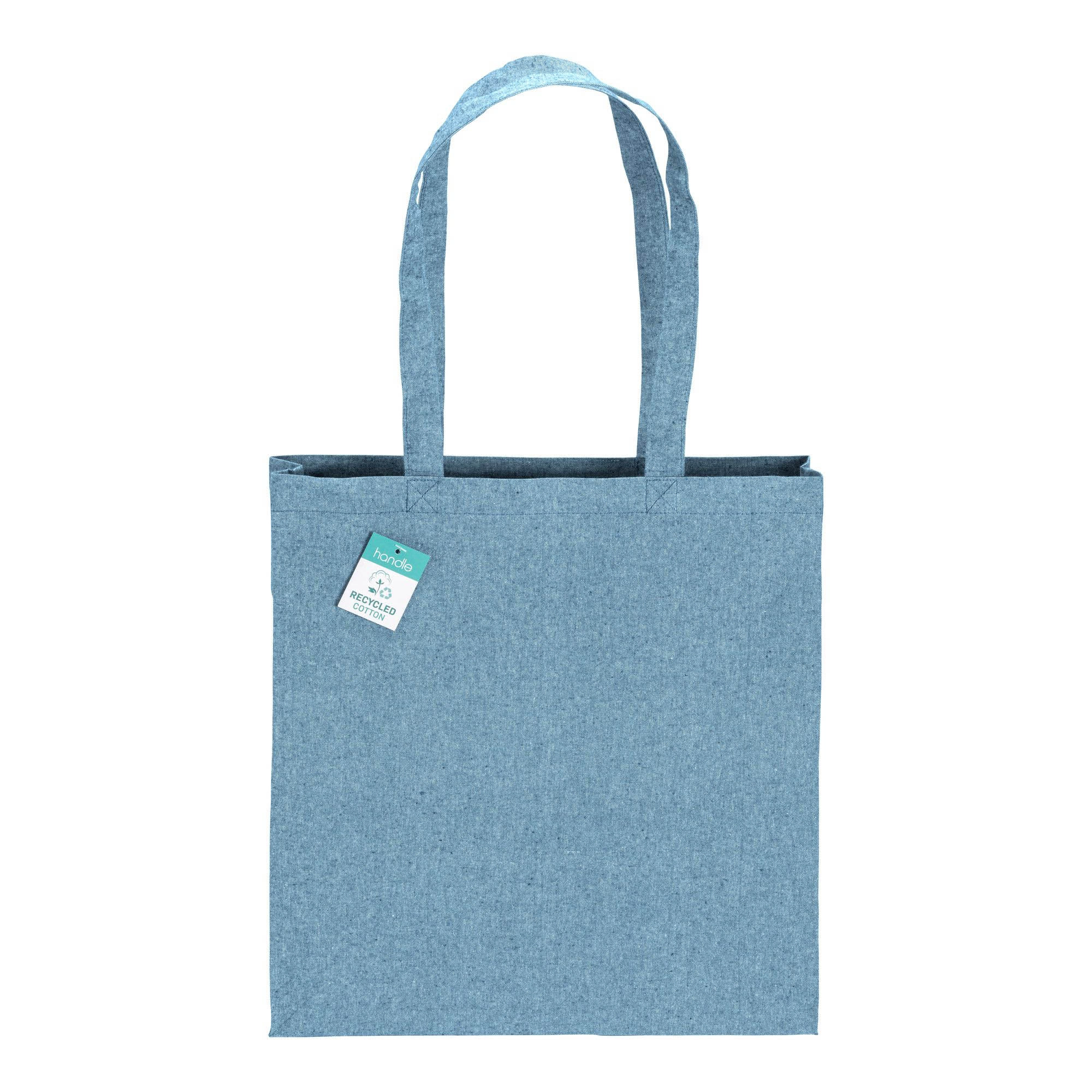 Immagine Shopper in cotone riciclato 190 g/m2, manici lunghi e soffietto