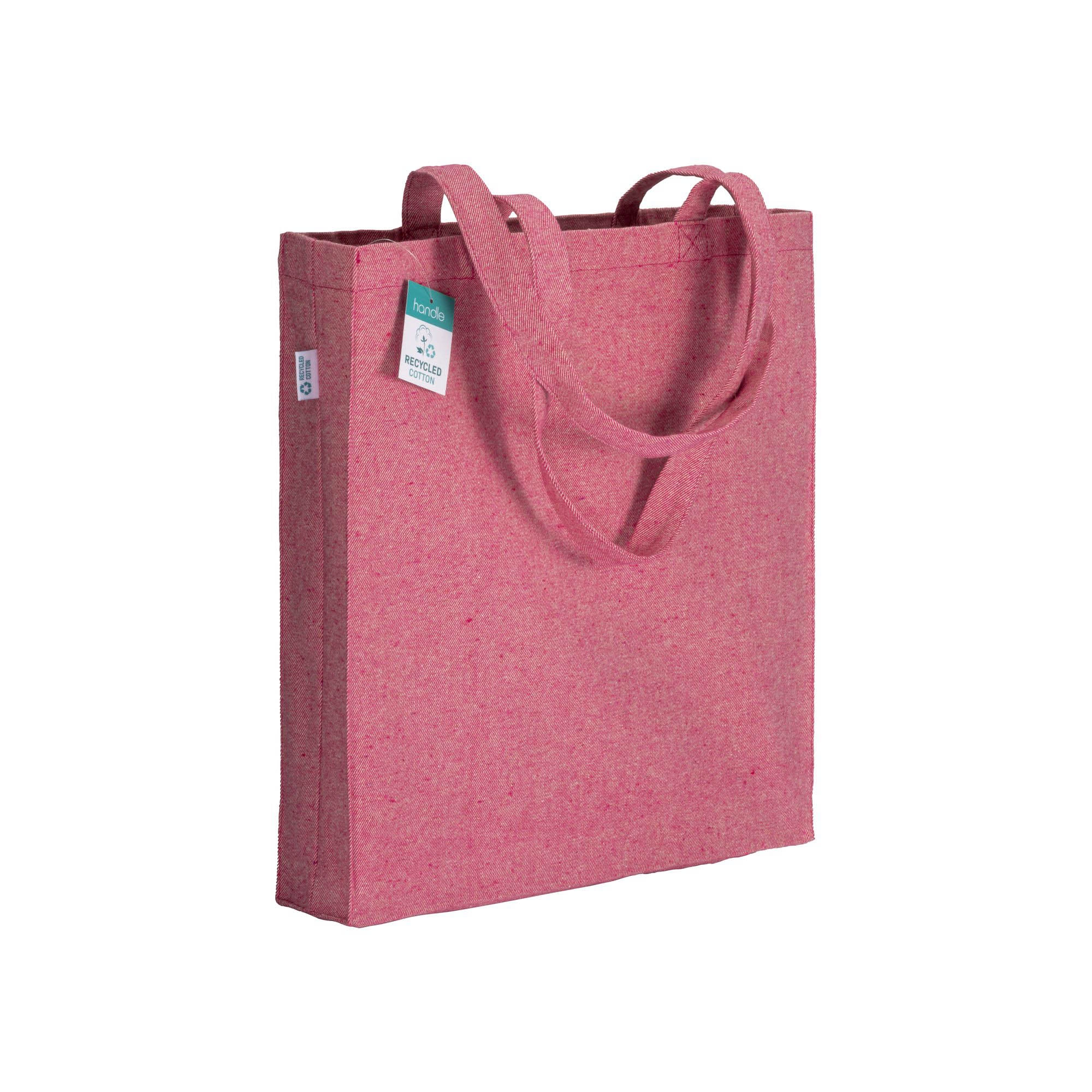 Immagine Shopper in cotone riciclato 280 g/m2, manici lunghi e soffietto
