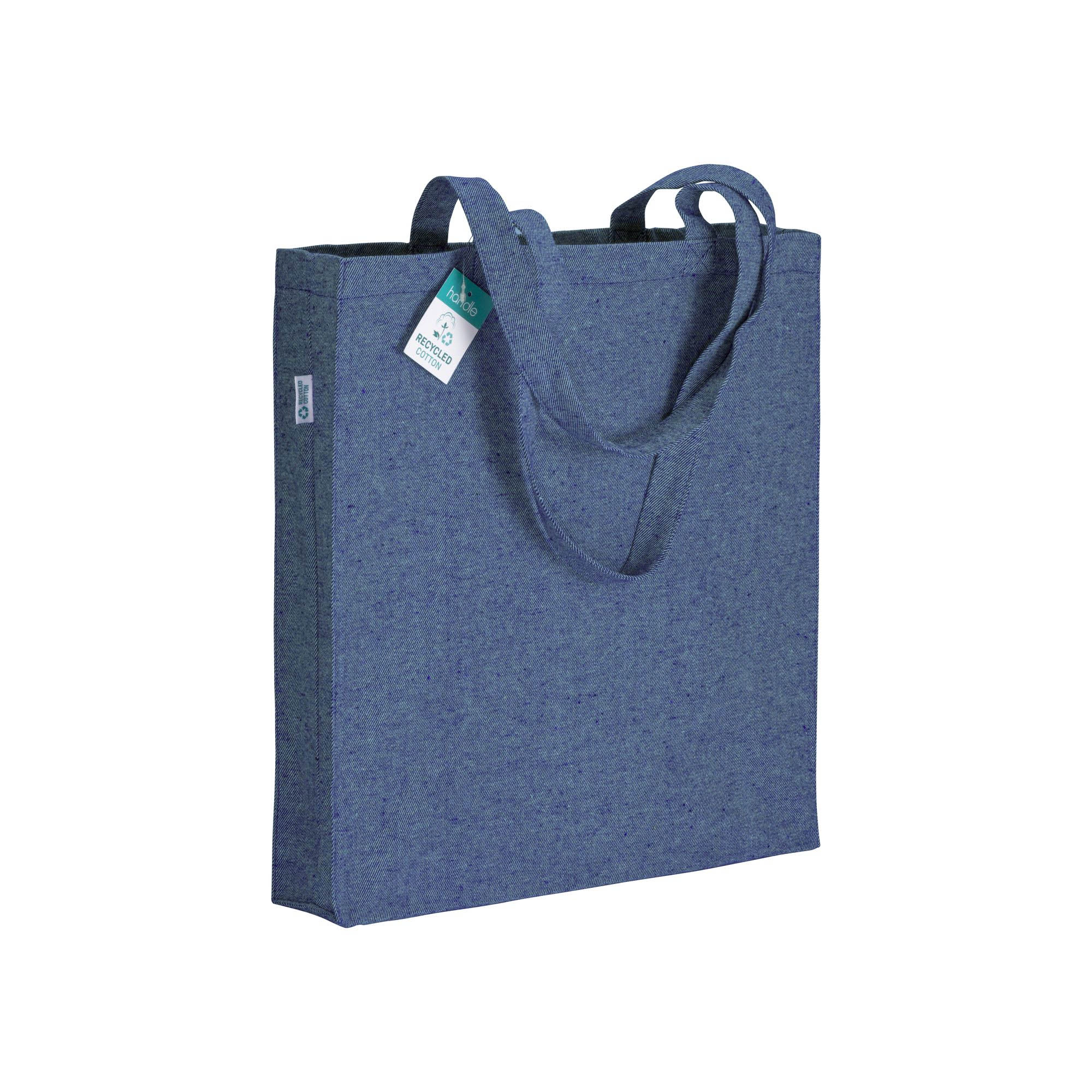 Immagine Shopper in cotone riciclato 280 g/m2, manici lunghi e soffietto