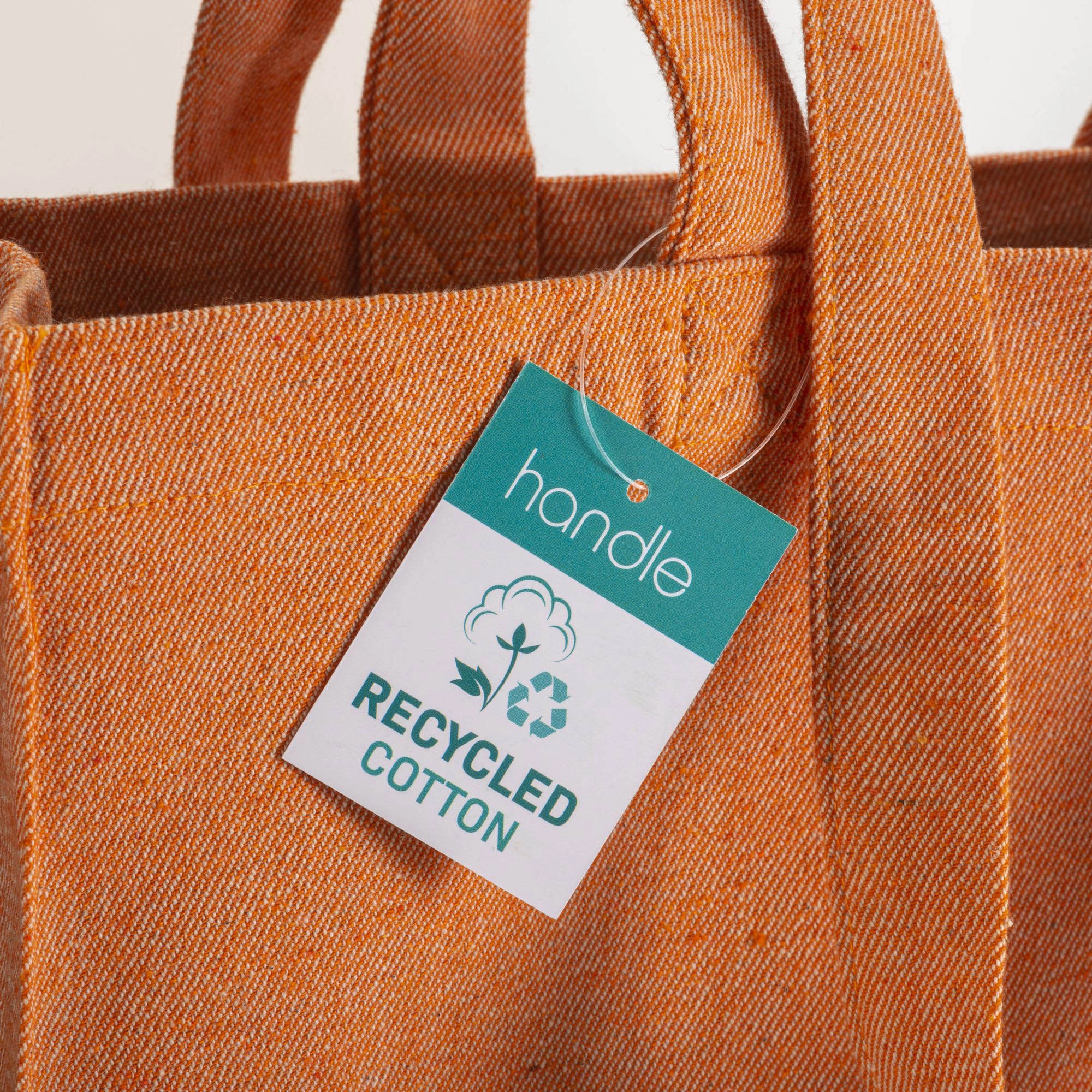 Immagine Shopper in cotone riciclato 280 g/m2, manici lunghi e soffietto