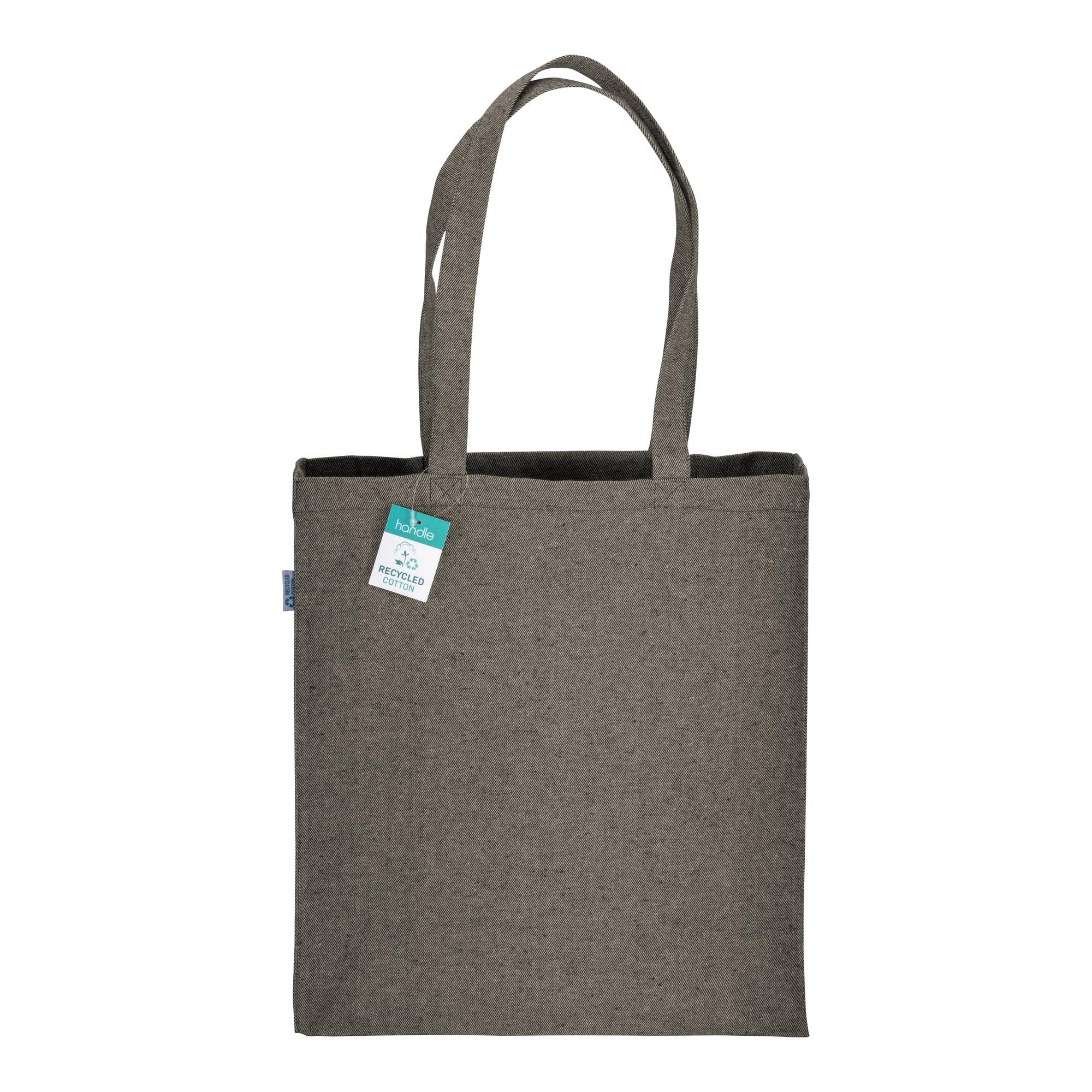 Immagine Shopper in cotone riciclato 280 g/m2, manici lunghi e soffietto