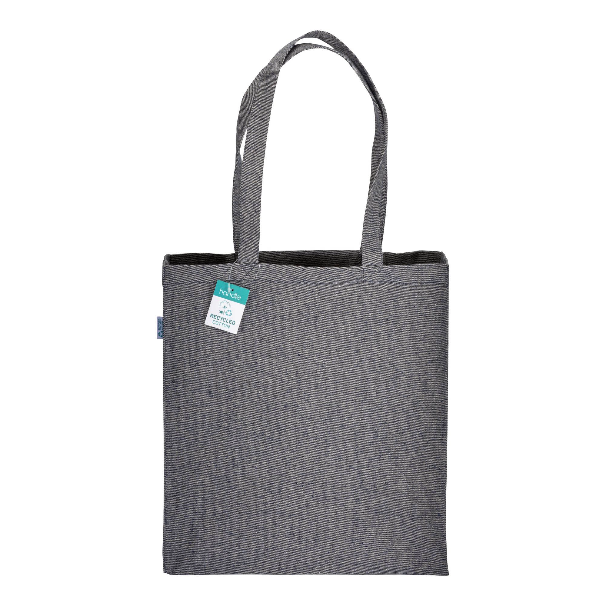 Immagine Shopper in cotone riciclato 280 g/m2, manici lunghi e soffietto