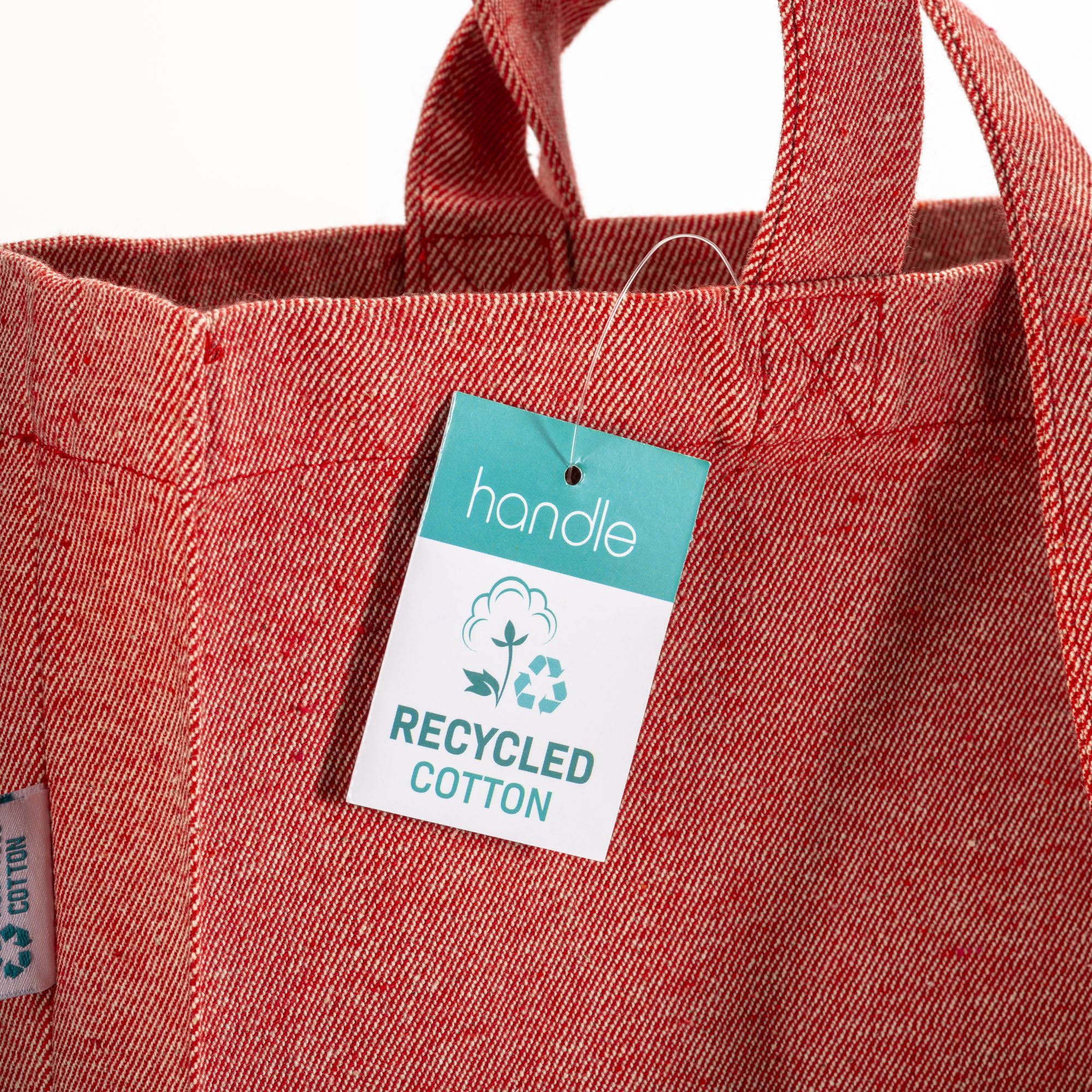 Immagine Shopper in cotone riciclato 280 g/m2, manici lunghi e soffietto