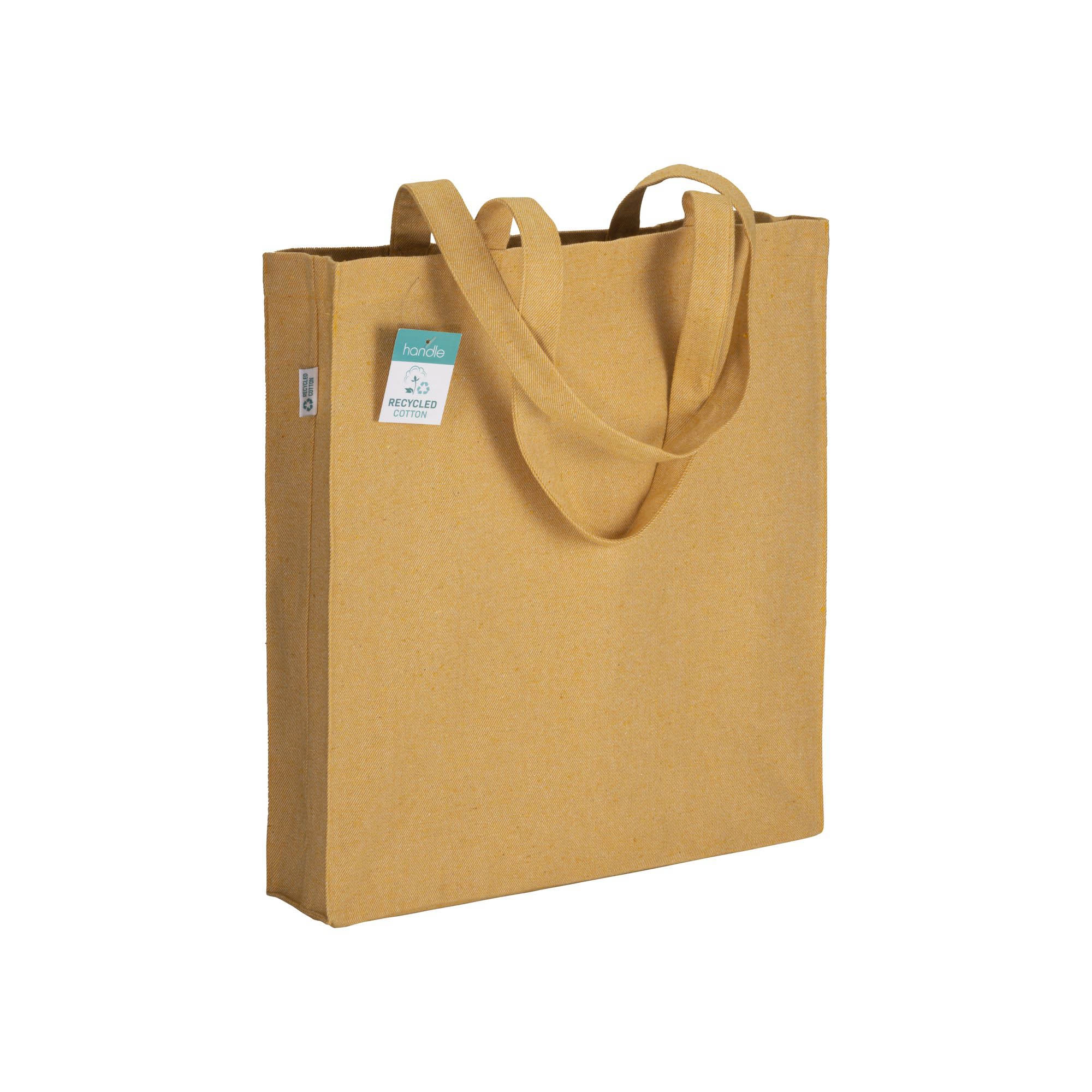Immagine Shopper in cotone riciclato 280 g/m2, manici lunghi e soffietto