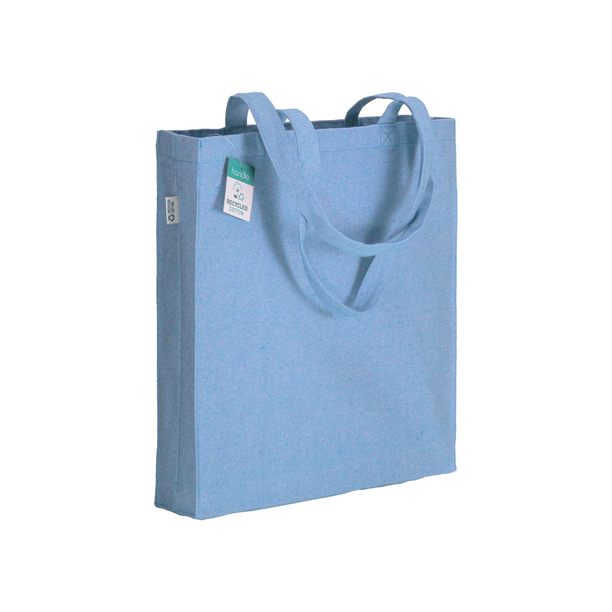 Immagine Shopper in cotone riciclato 280 g/m2, manici lunghi e soffietto