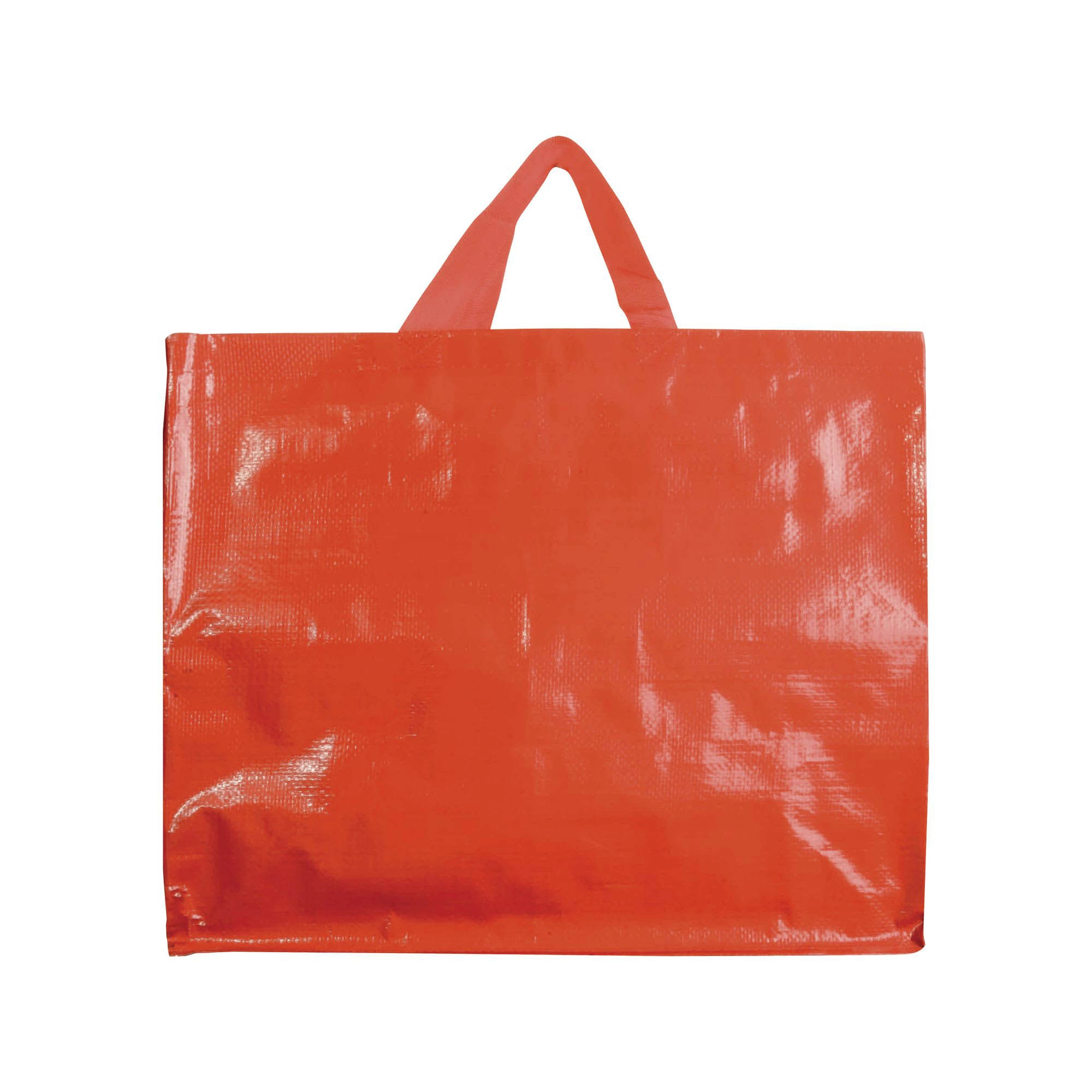 Immagine Shopper in PP riciclato laminato 120g/m2, manici corti e soffietto