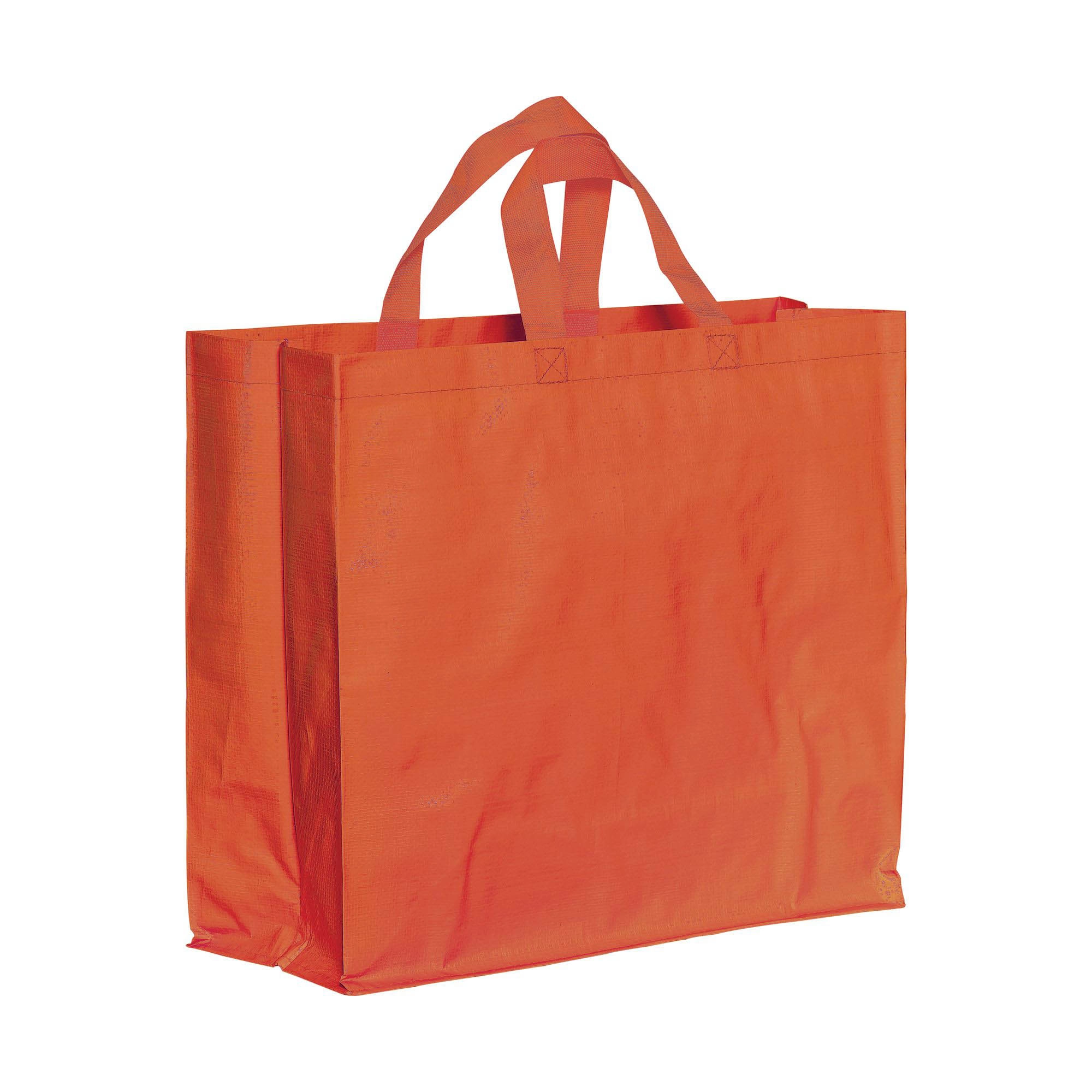Immagine Shopper in PP riciclato laminato 120g/m2, manici corti e soffietto