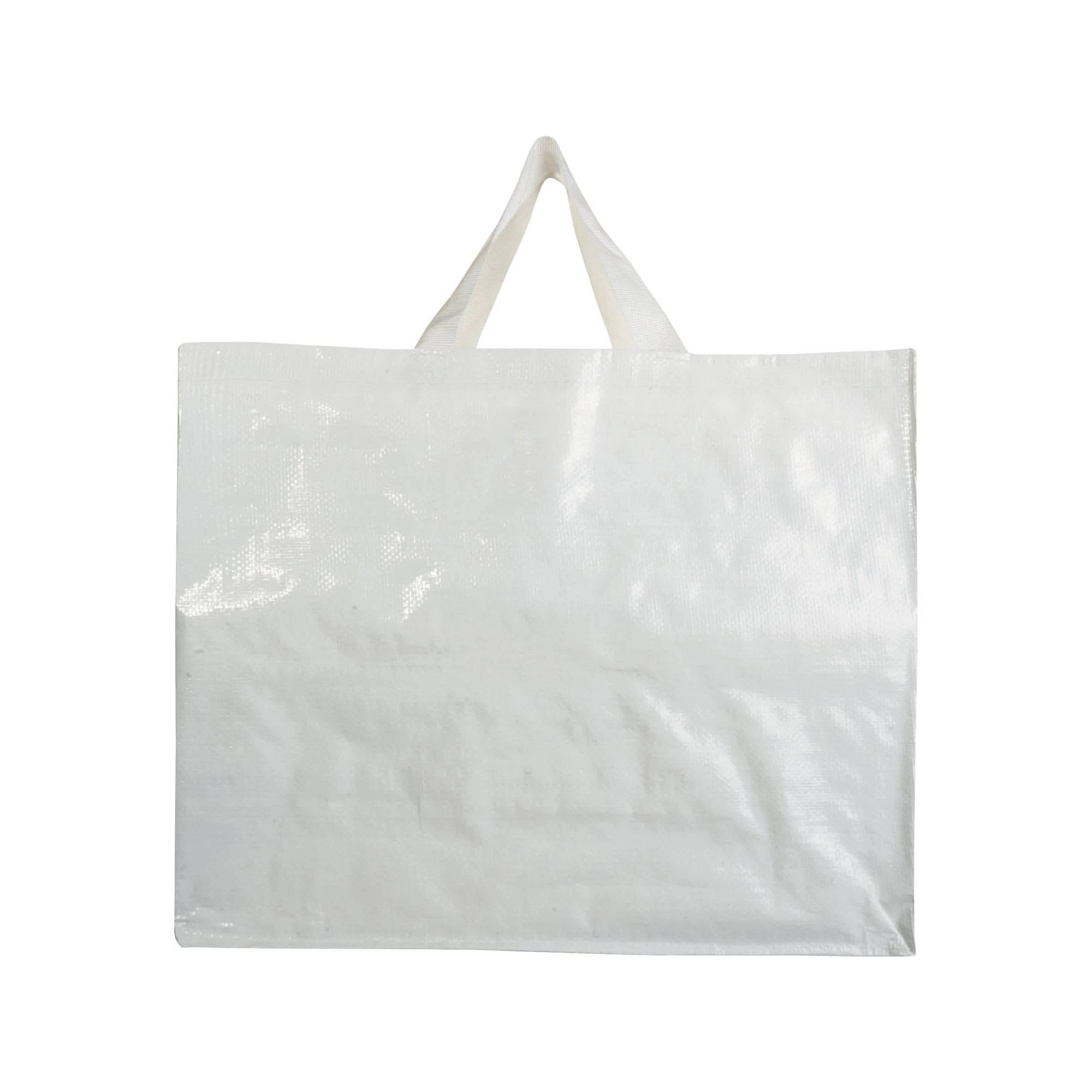 Immagine Shopper in PP riciclato laminato 120g/m2, manici corti e soffietto
