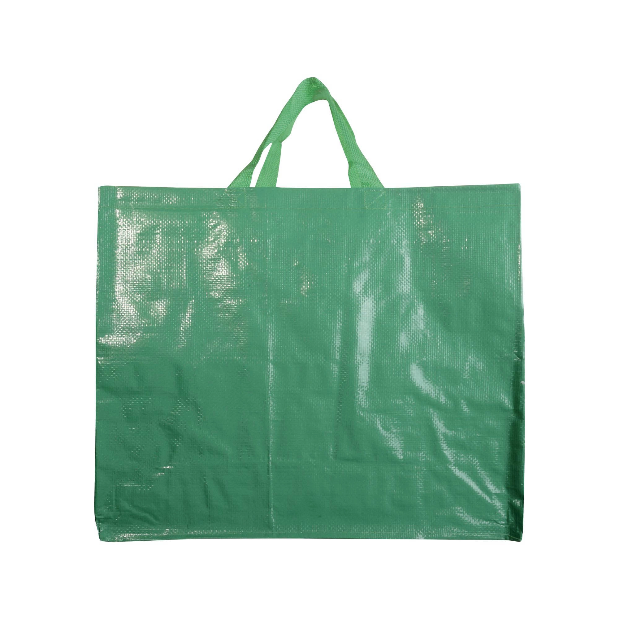 Immagine Shopper in PP riciclato laminato 120g/m2, manici corti e soffietto
