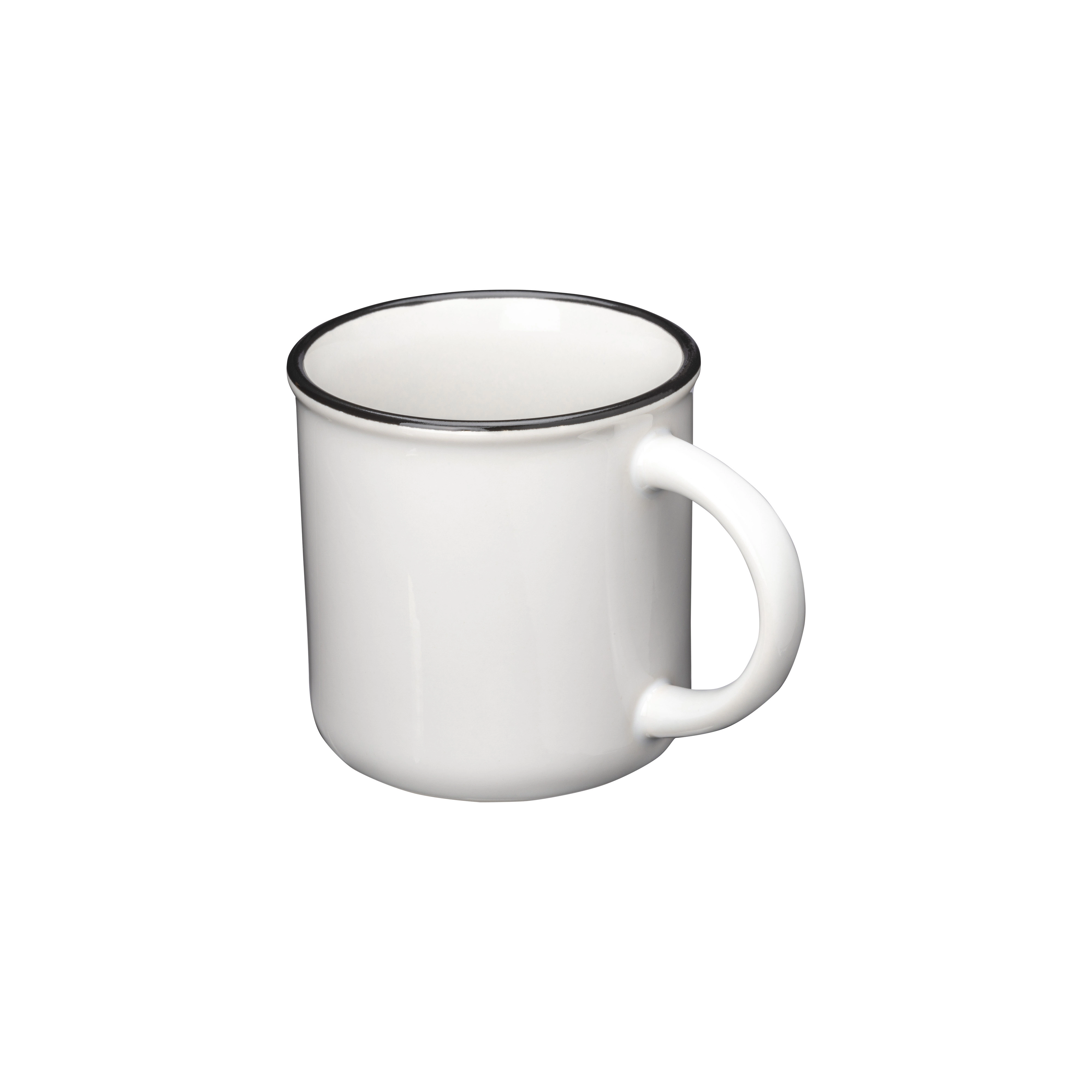 Immagine Tazza vintage in ceramica da 240 ml con rivestimento per sublimazione. e bordo colorato