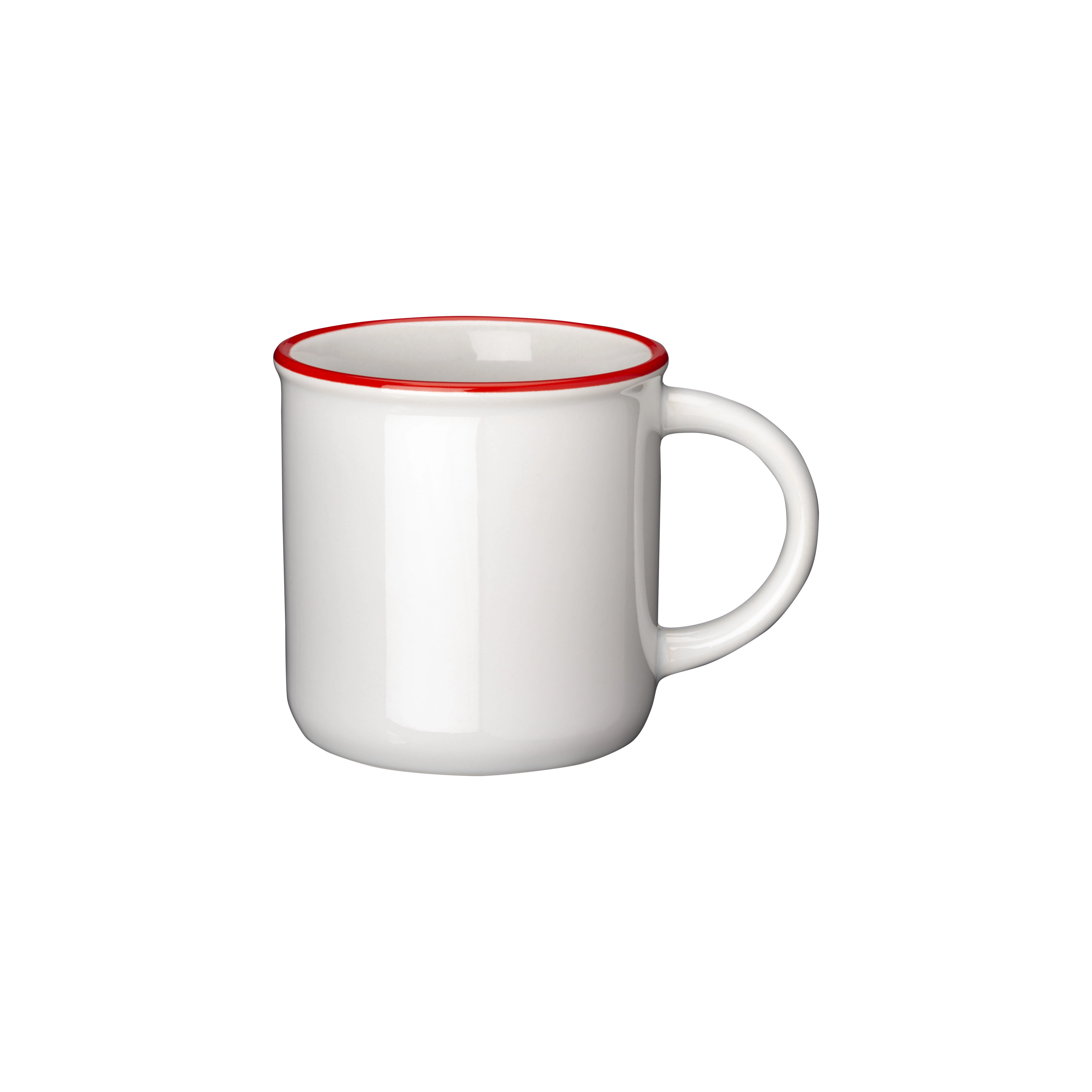 Immagine Tazza vintage in ceramica da 240 ml con rivestimento per sublimazione. e bordo colorato