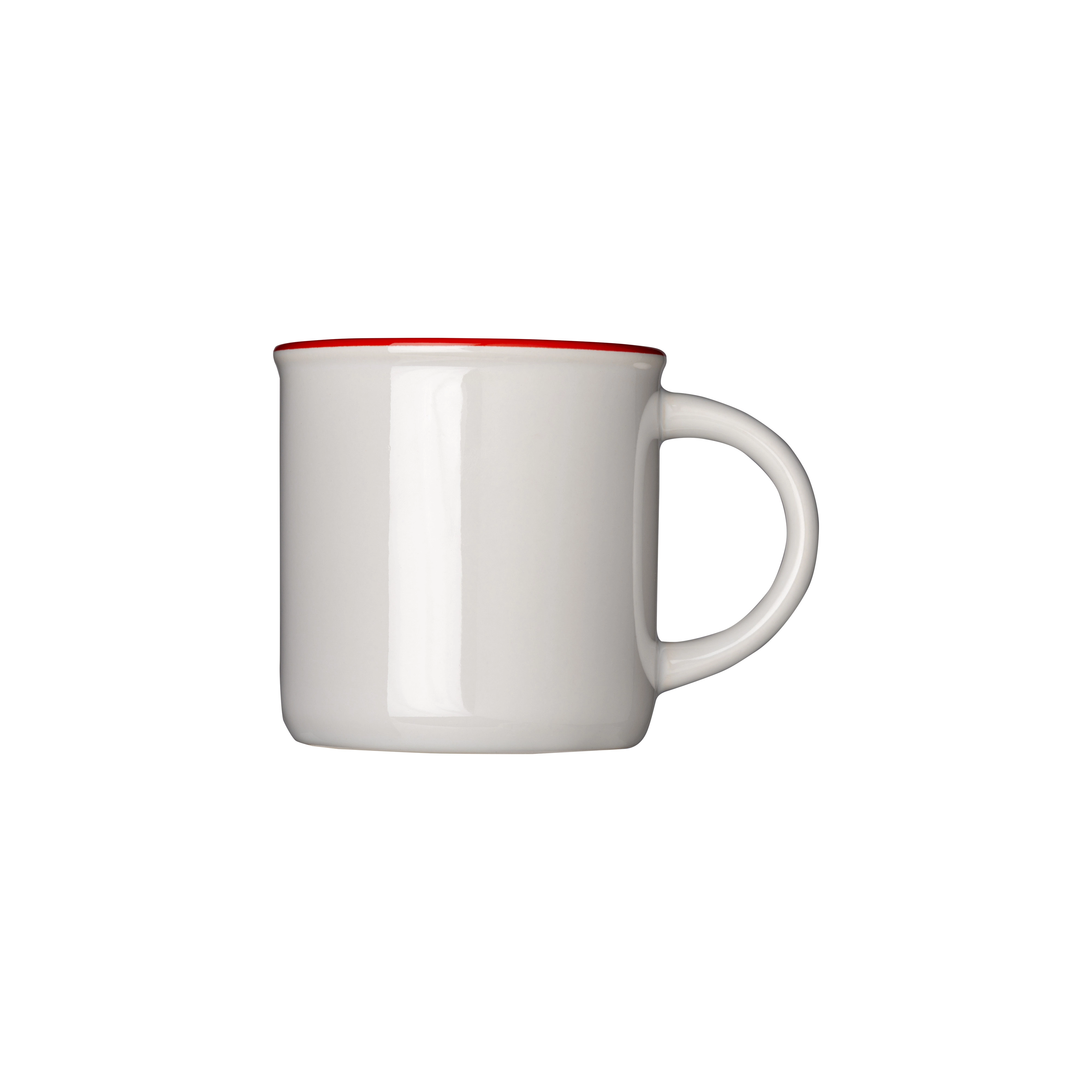 Immagine Tazza vintage in ceramica da 240 ml con rivestimento per sublimazione. e bordo colorato