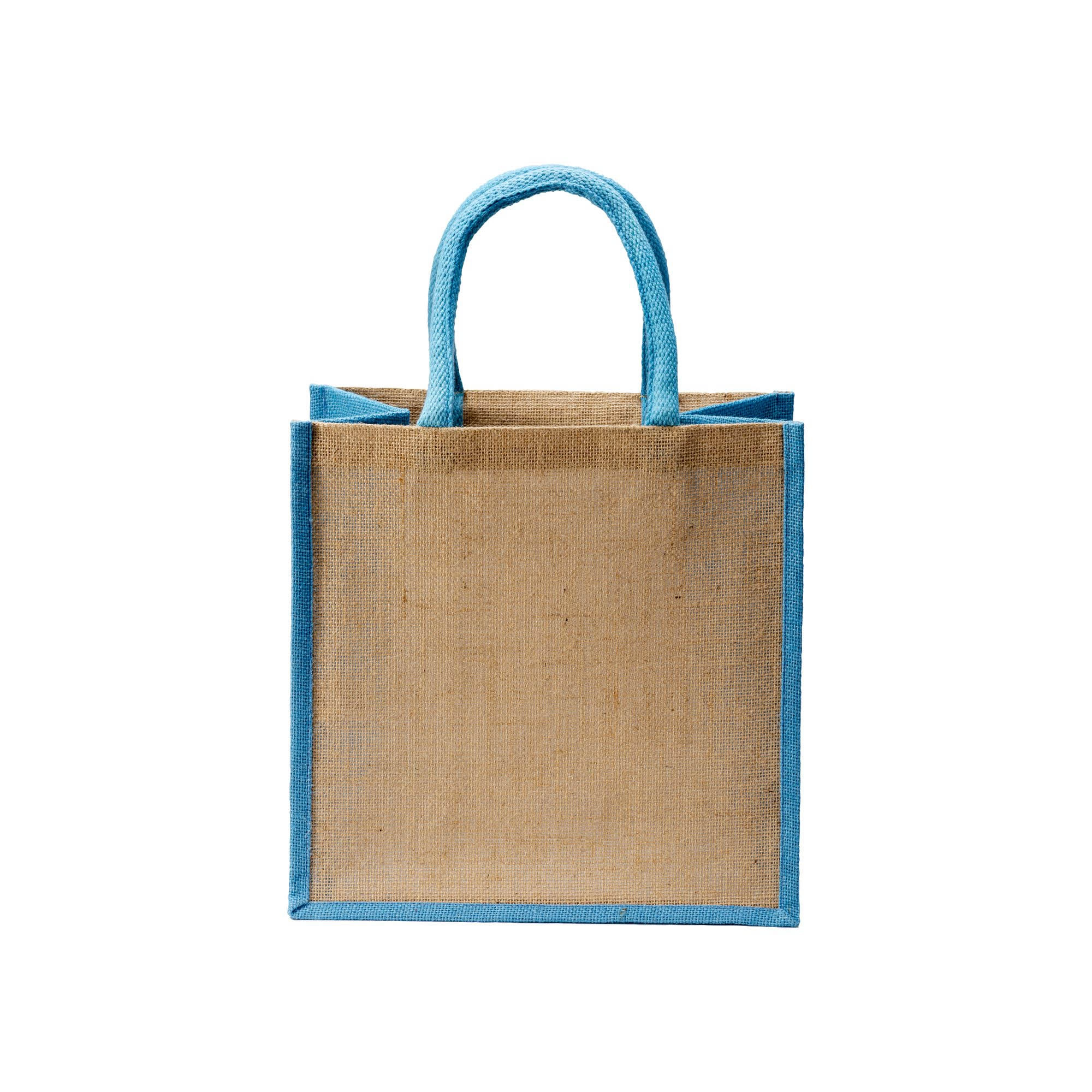 Immagine Mini borsa in juta con manici e inserti colorati