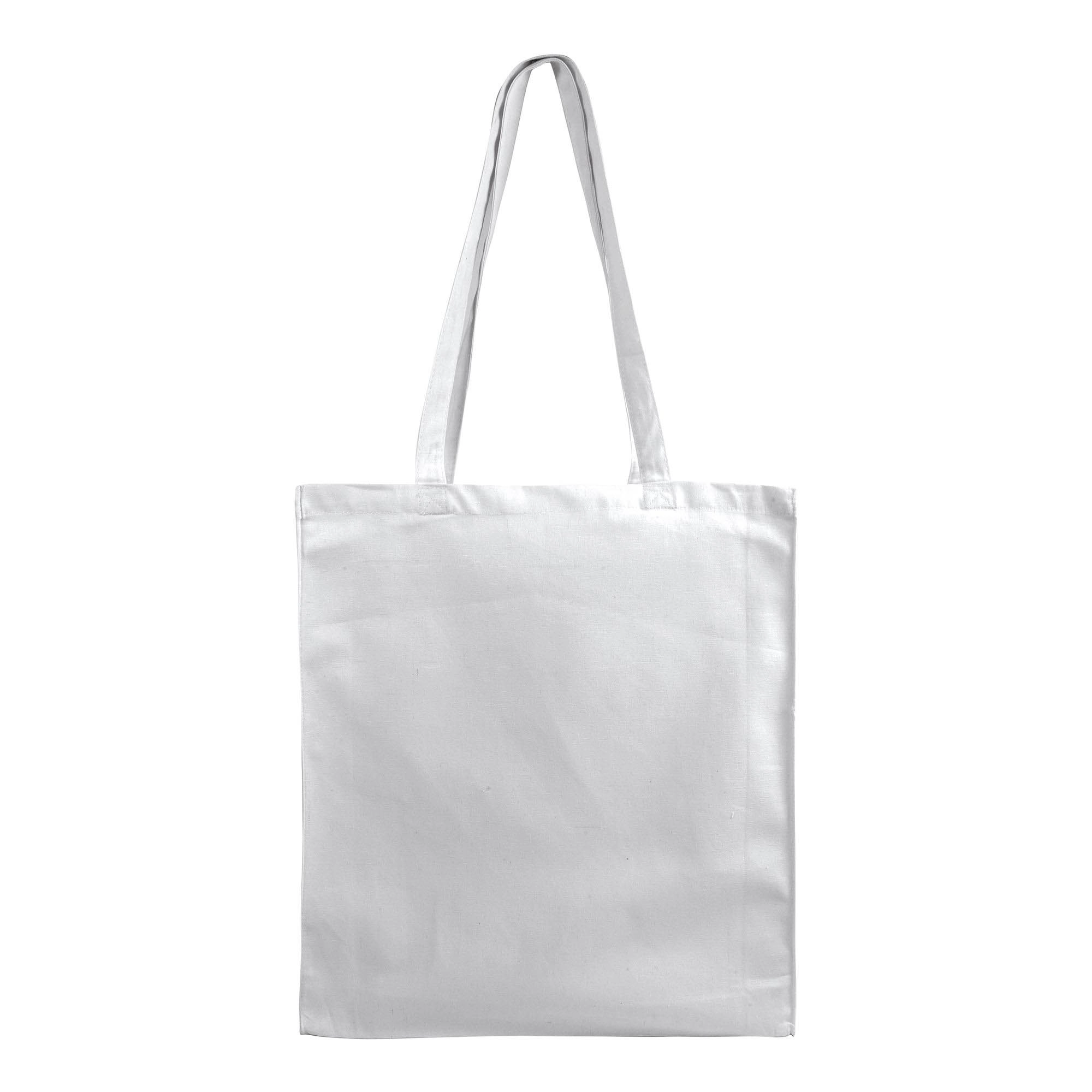 Immagine Shopper in cotone/poliestere riciclato 180 g/m2, manici lunghi e soffietto