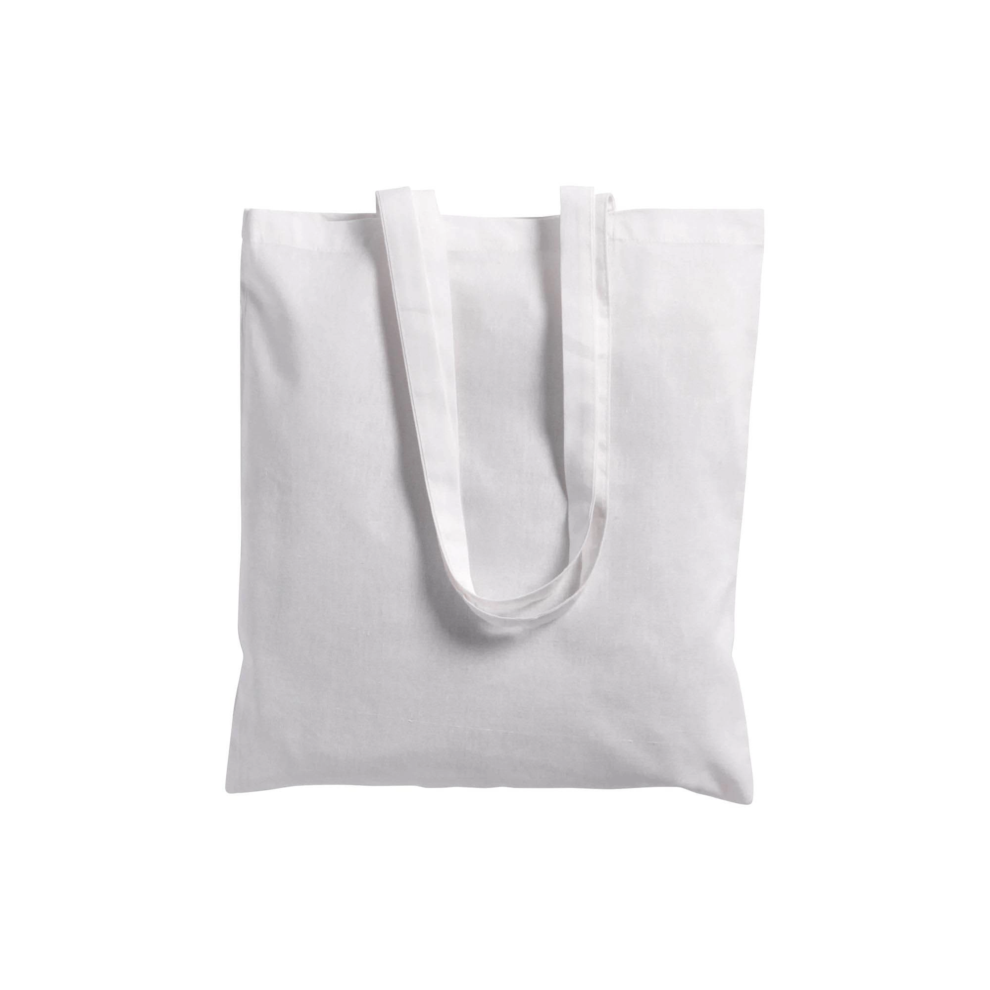 Immagine Shopper in cotone/poliestere riciclato 180 g/m2, manici lunghi e soffietto