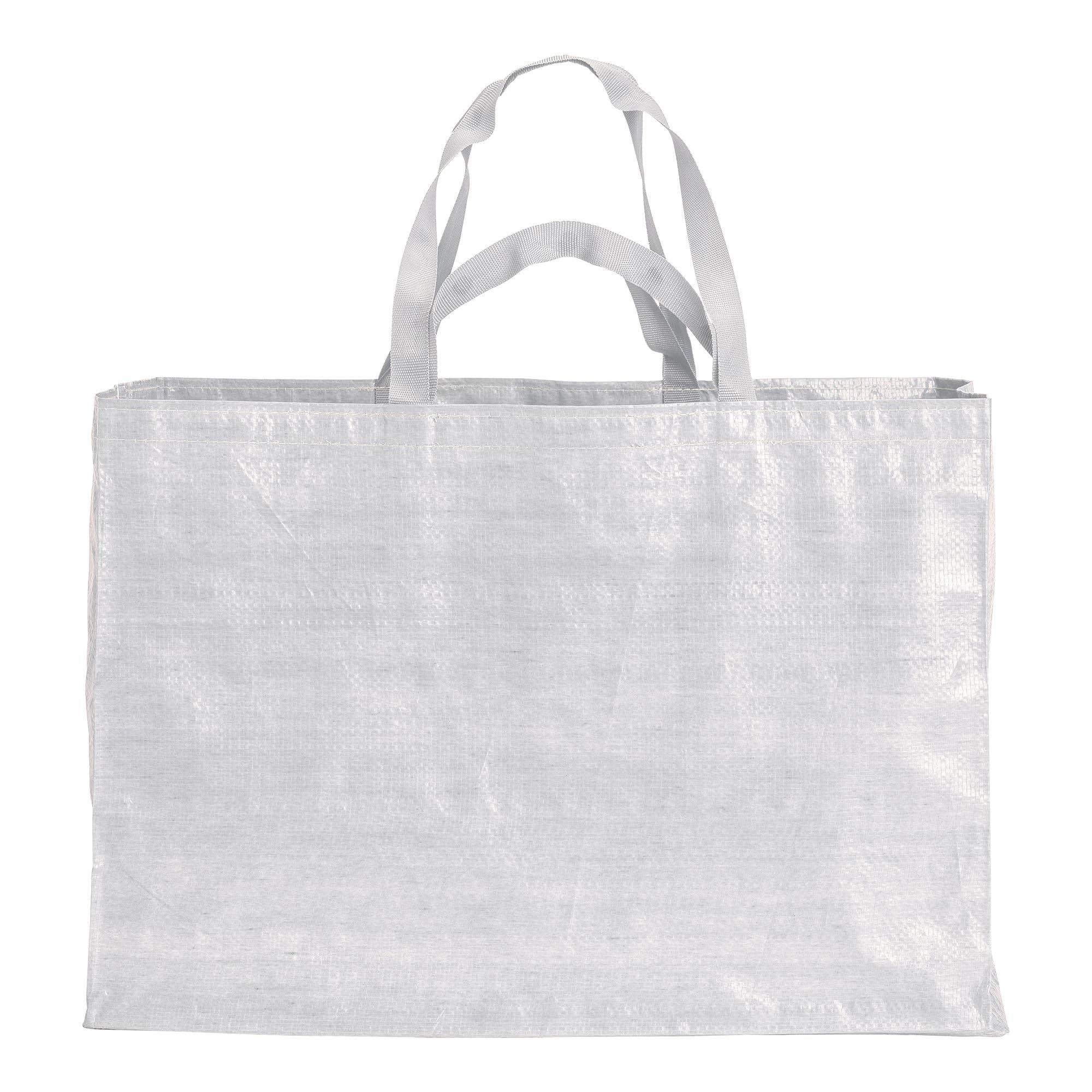 Immagine Shopper maxi in polipropilene riciclato con manici doppi a nastro (corti e lunghi)