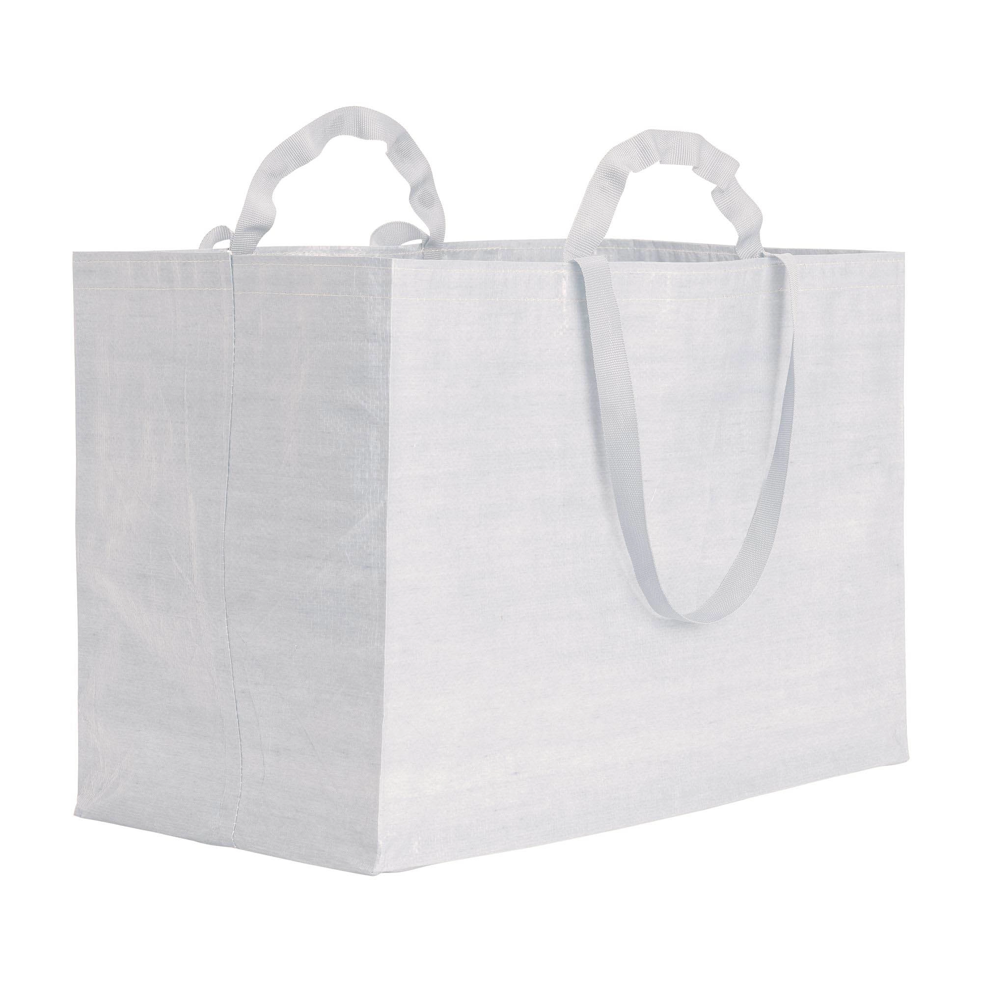 Immagine Shopper maxi in polipropilene riciclato con manici doppi a nastro (corti e lunghi)