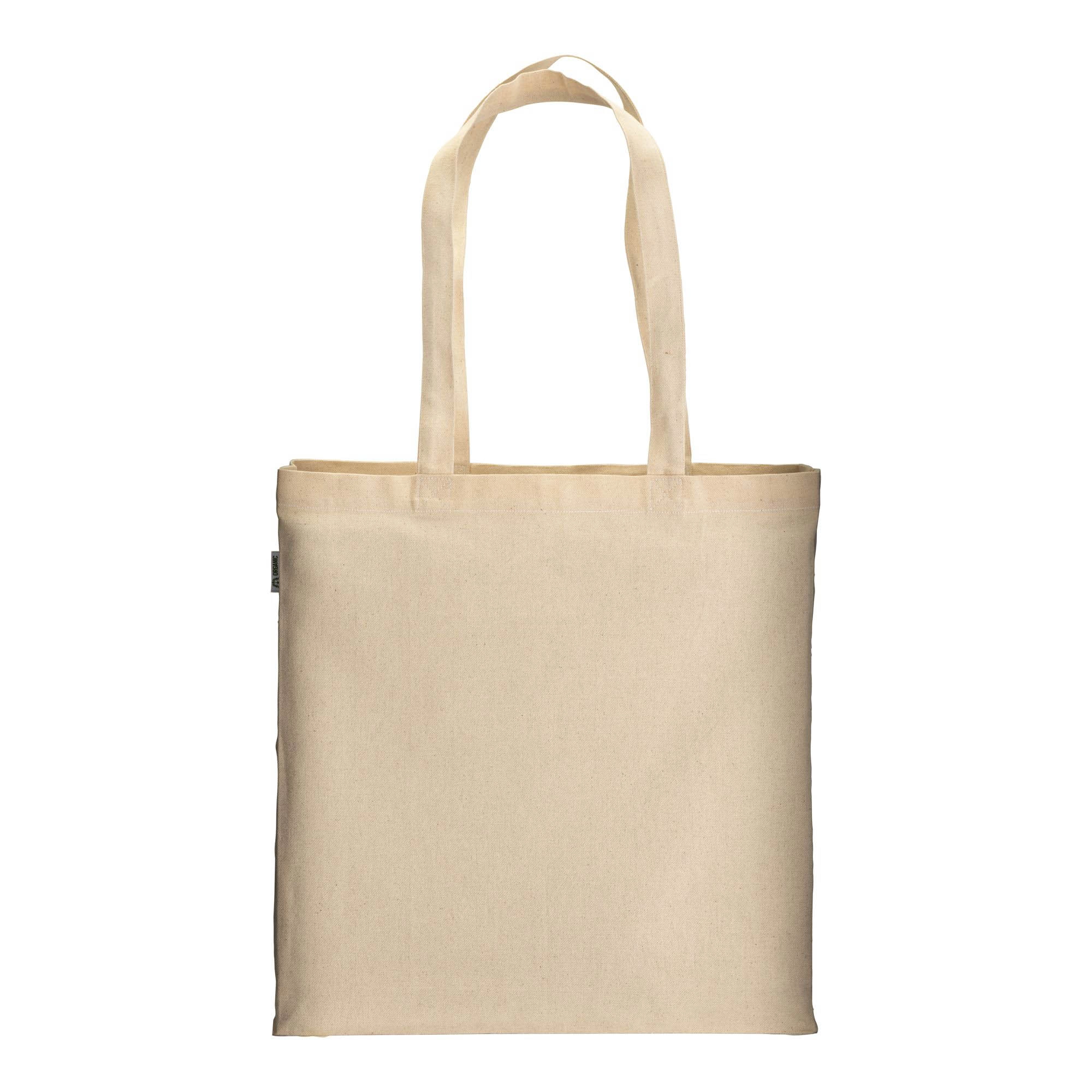 Immagine Shopper in cotone biologico 220 g/m2, manici lunghi e soffietto