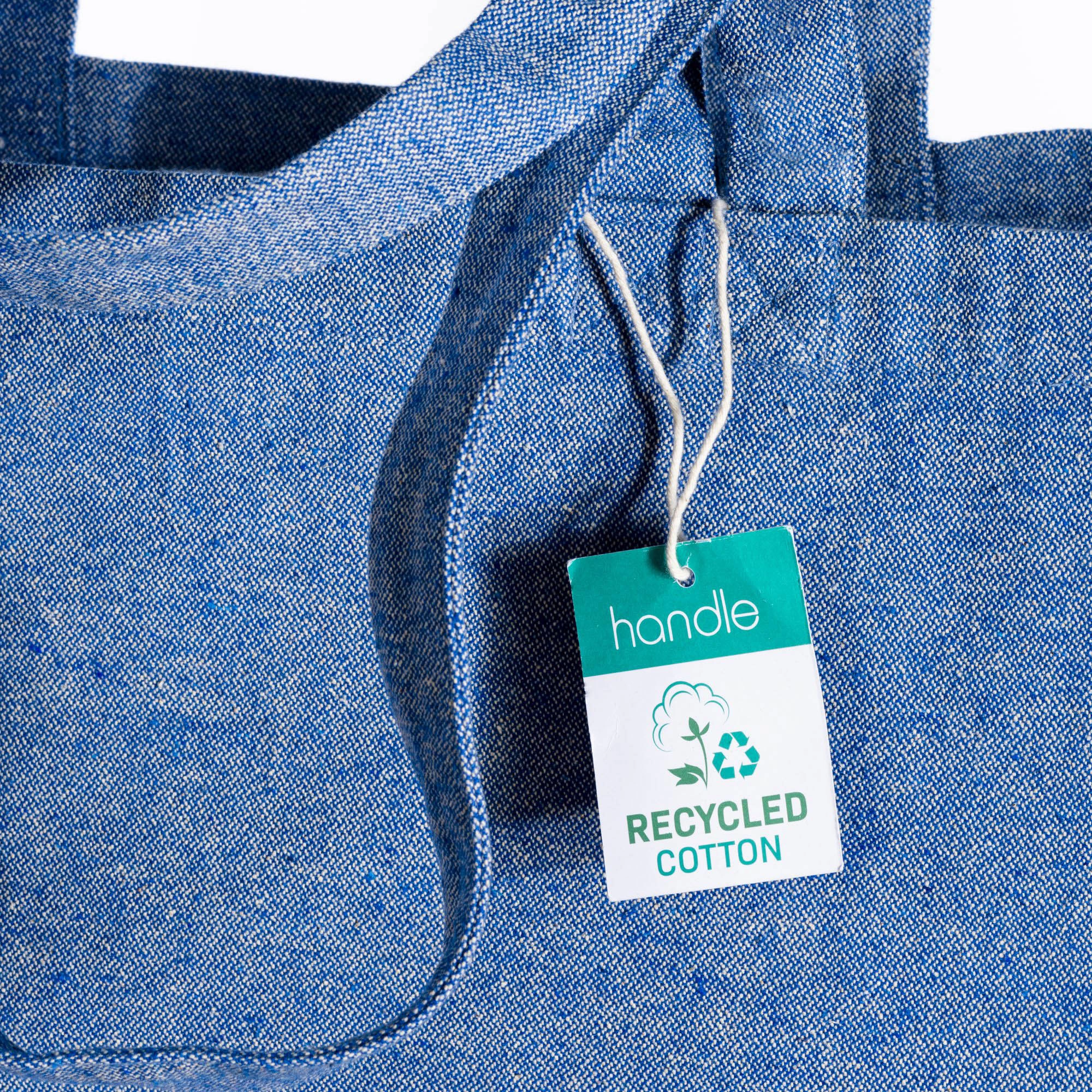 Immagine Shopper con soffietto alla base in cotone riciclato 280 g/m2, con doppi manici