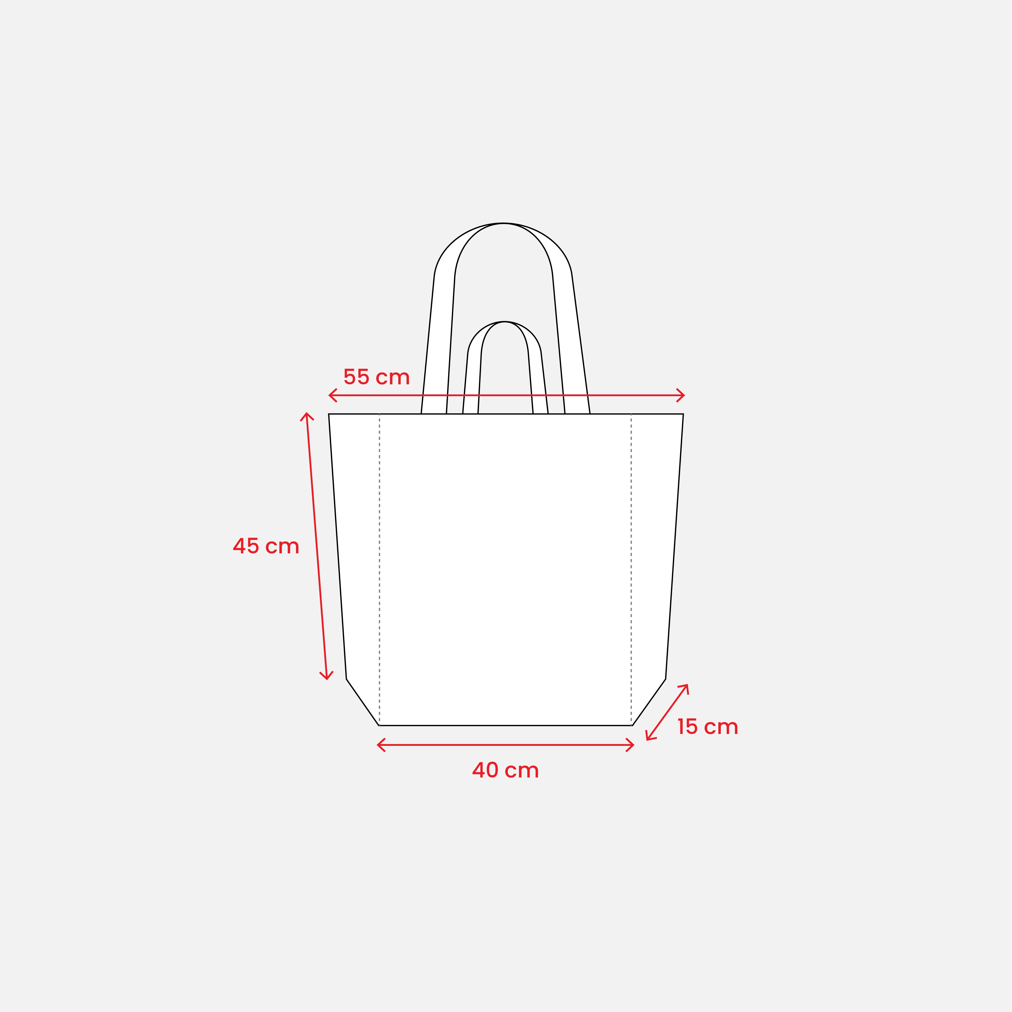 Immagine Shopper con soffietto alla base in cotone riciclato 280 g/m2, con doppi manici