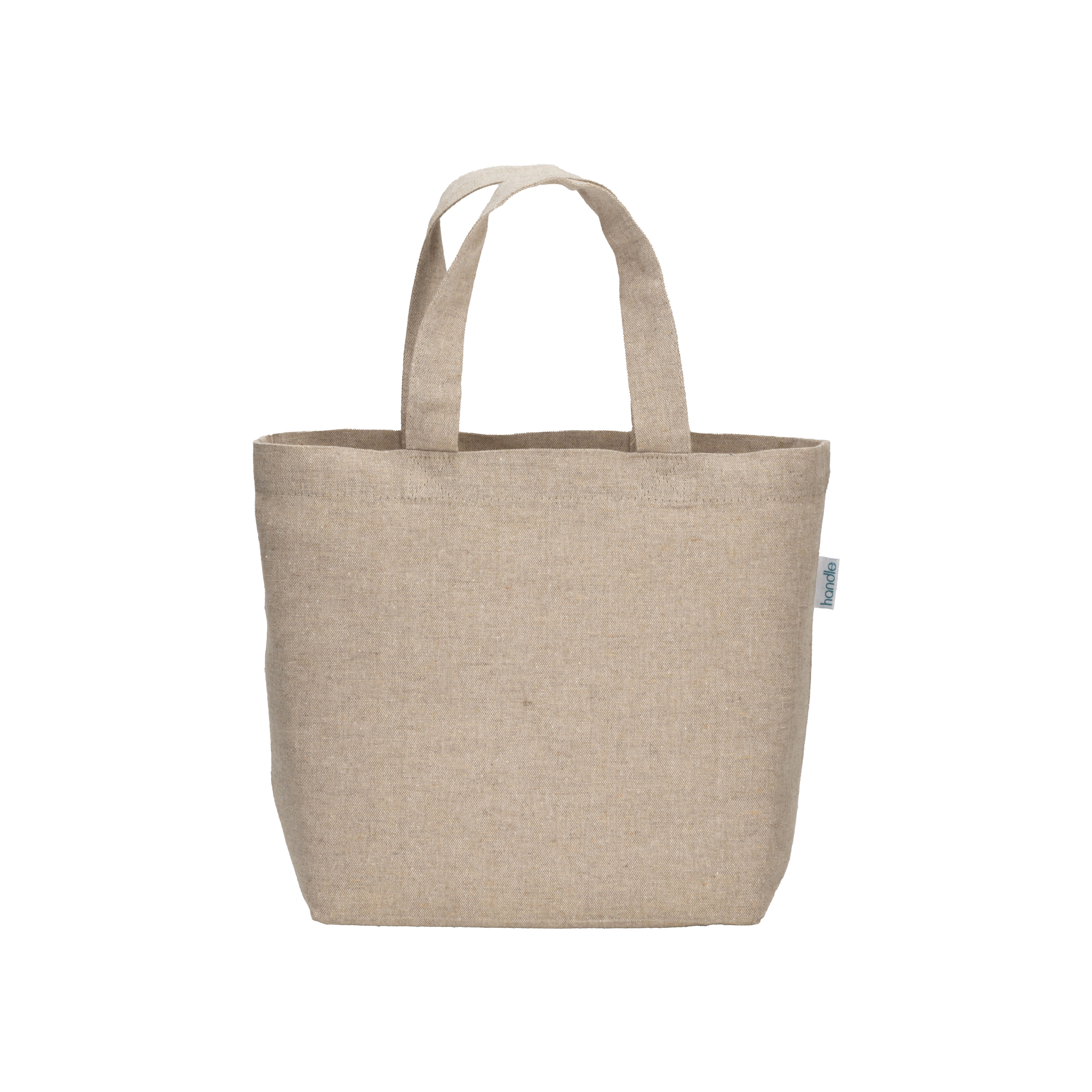 Immagine Shopper in cotone riciclato 150 g/m2 con manici corti