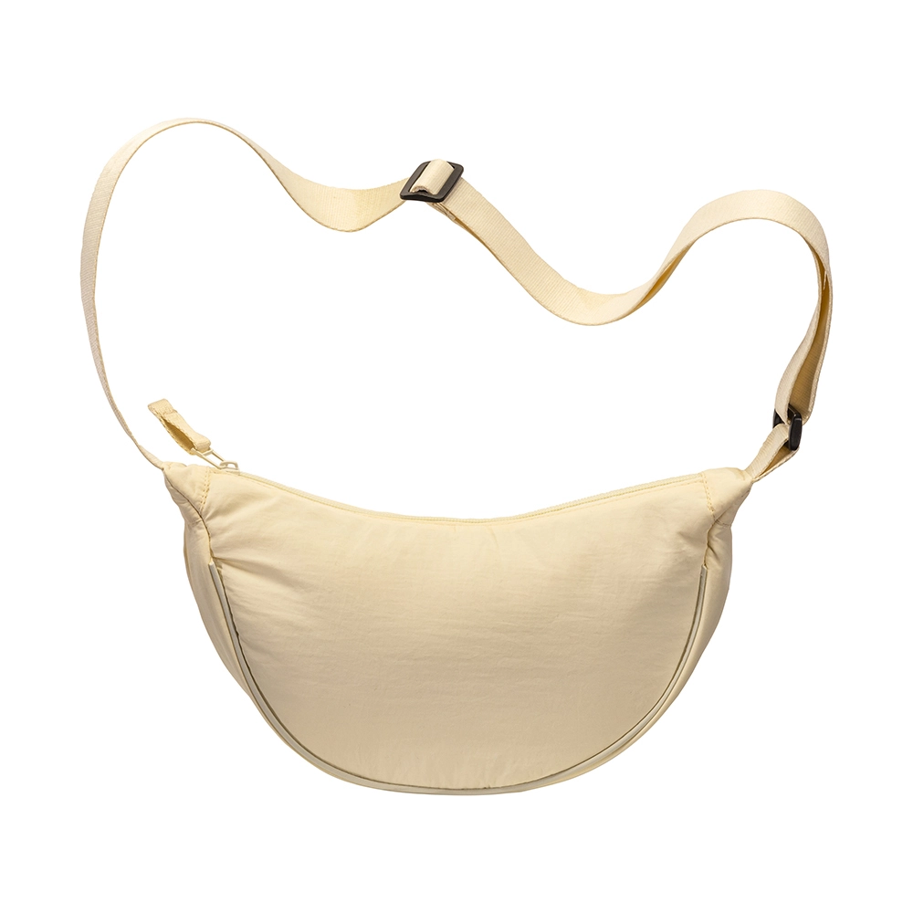 Immagine Borsa rotonda in nylon con tracolla regolabile, chiusura con zip