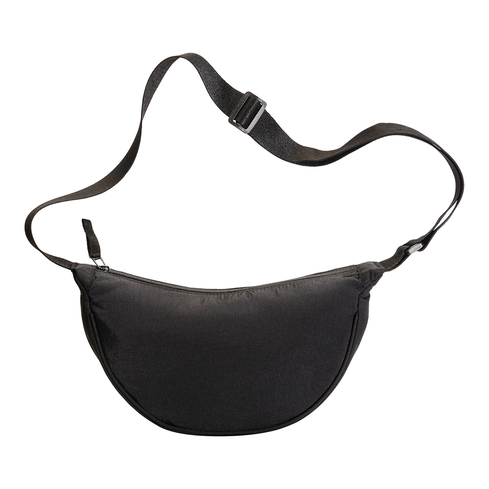 Immagine Borsa rotonda in nylon con tracolla regolabile, chiusura con zip