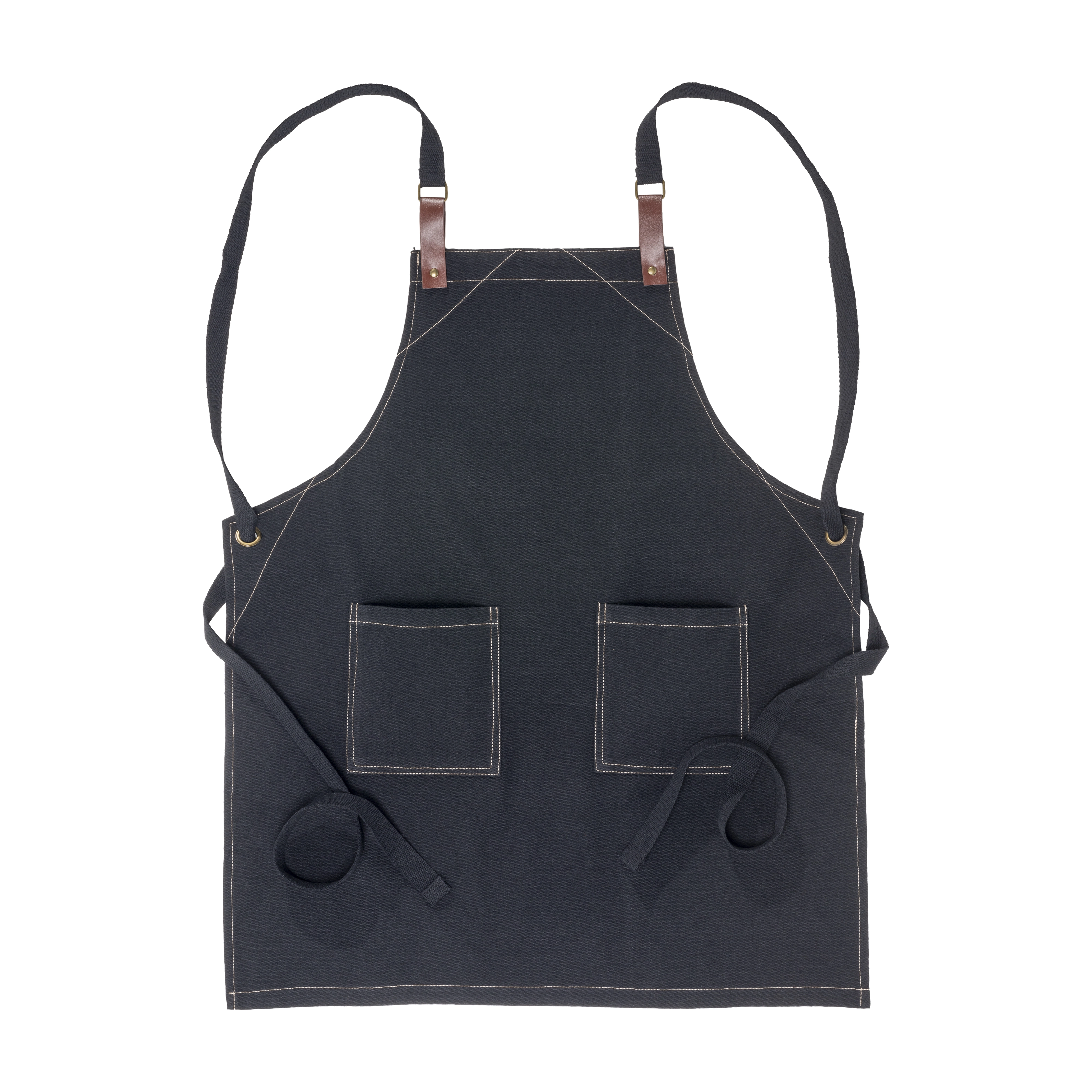 Immagine Grembiule da cucina in cotone 280 g/m2 con 2 tasche frontali, cinghie in PU regolabili.