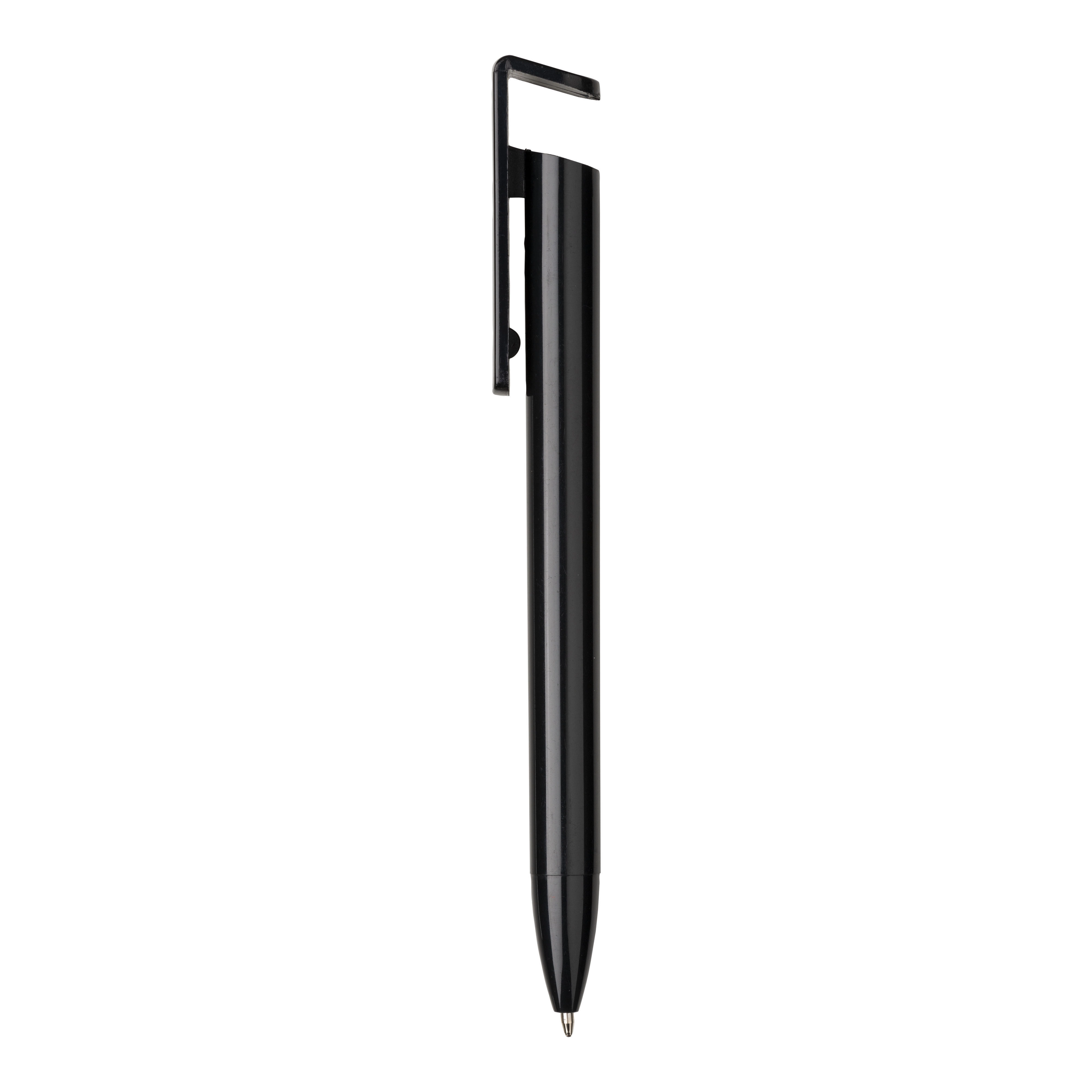 Immagine Penna twist in PP e paglia di grano con stand porta cellulare