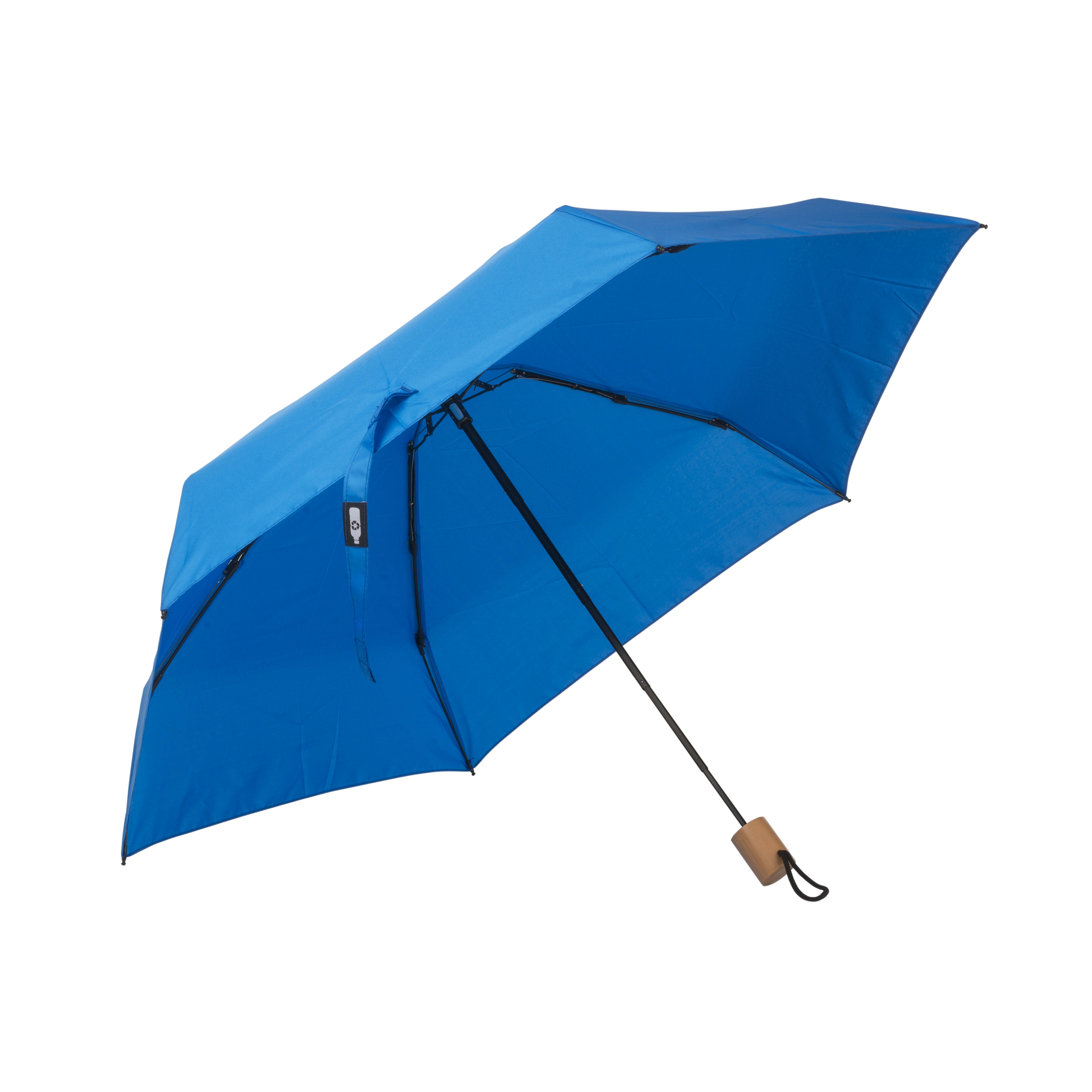 Immagine Mini ombrello manuale in R-PET con manico di legno