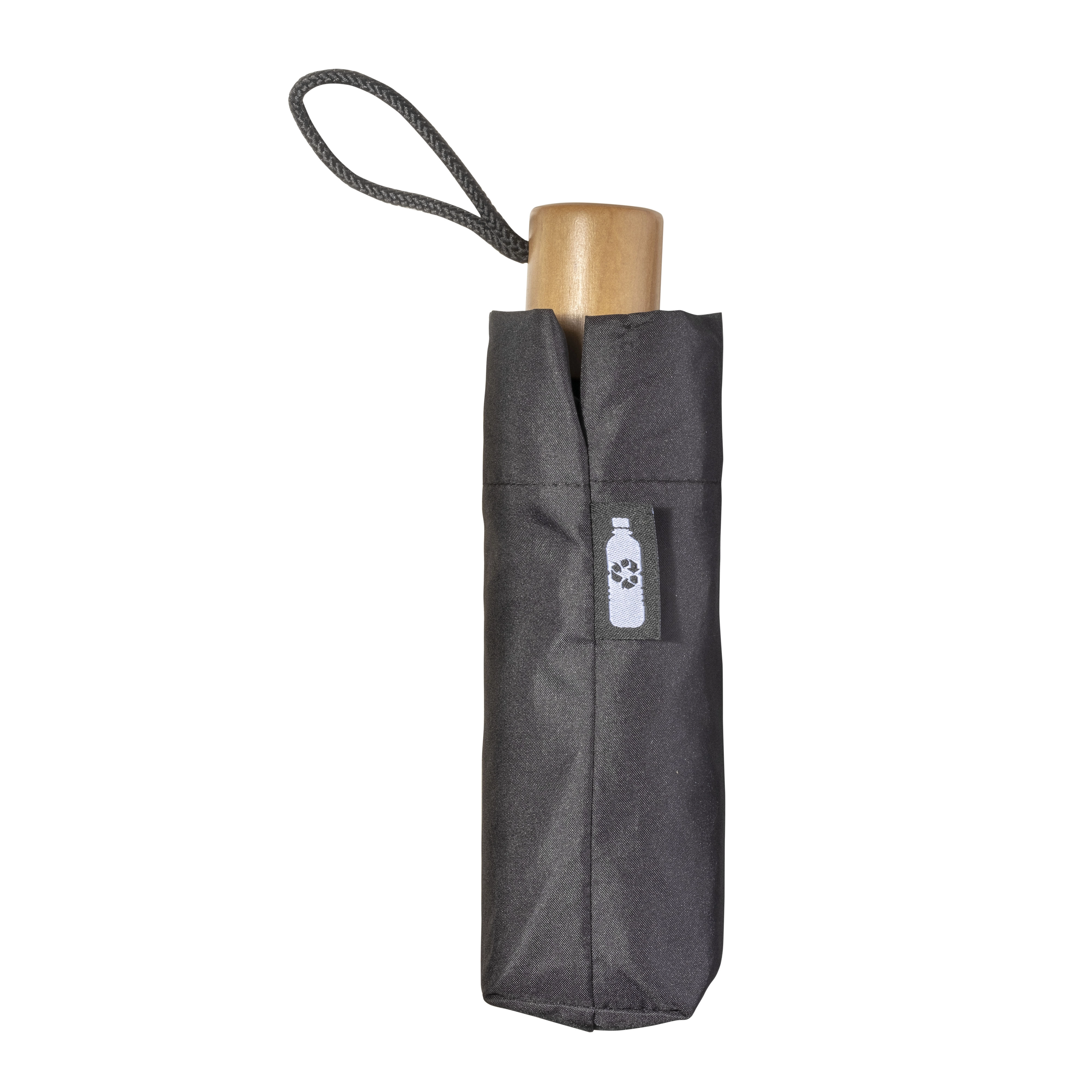 Immagine Mini ombrello manuale in R-PET con manico di legno